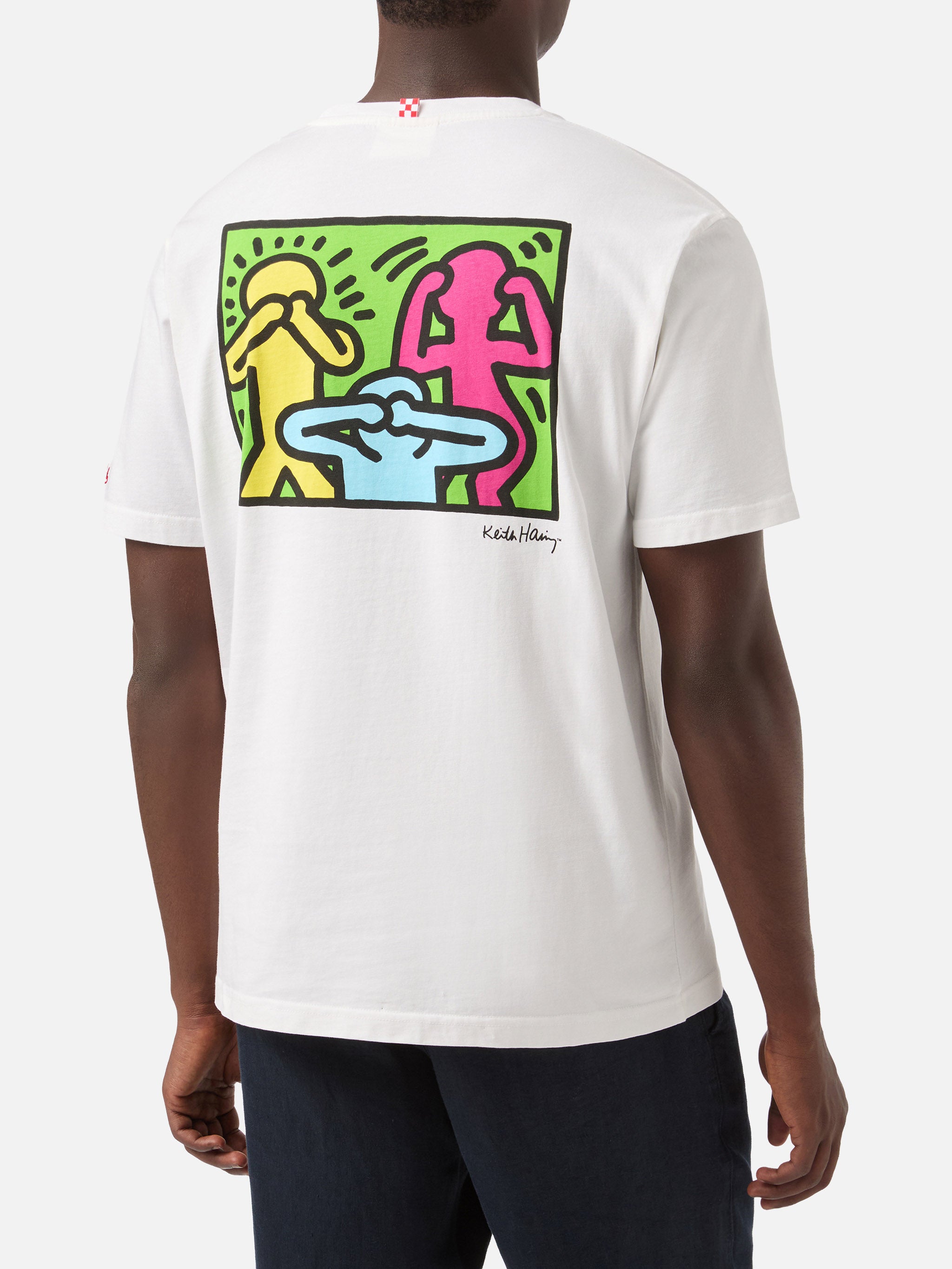 mc2-saint-barth-keith-haring-people-t-shirt-uomo-bianca-special-edition image 4