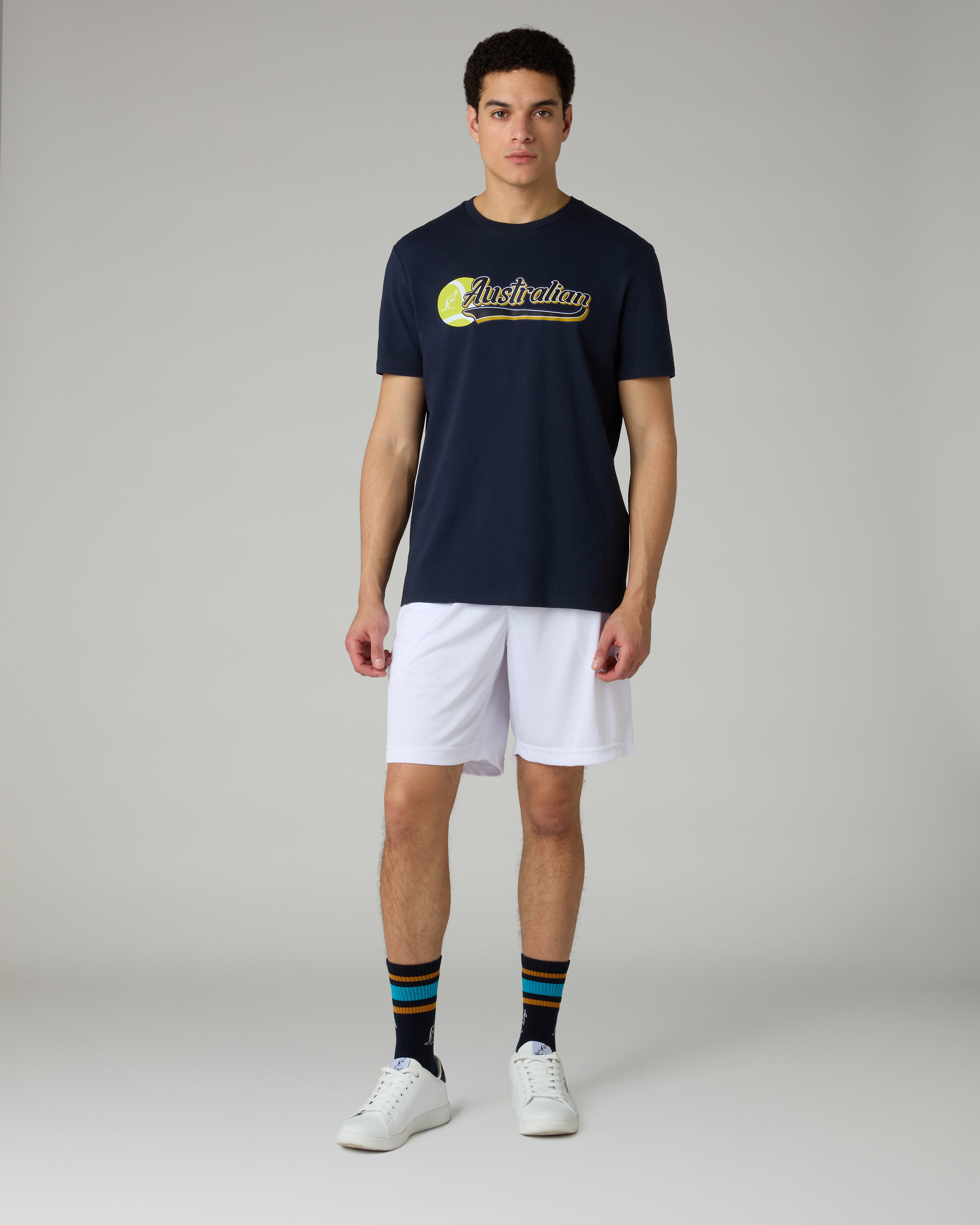 australian-t-shirt-in-cotone-blu-navy-stampa-petto image 2