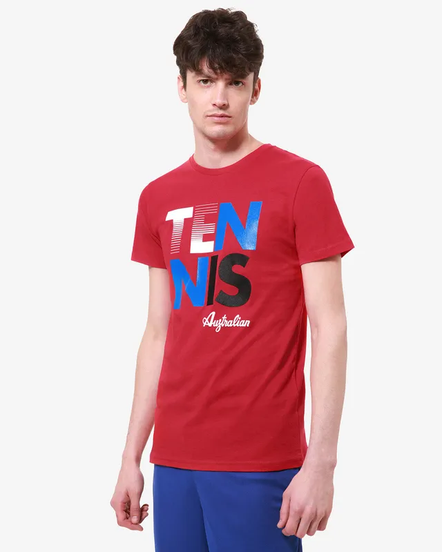 australian-tennis-t-shirt-tennis-is-t-shirt-cotone-rosso-vivo image 1