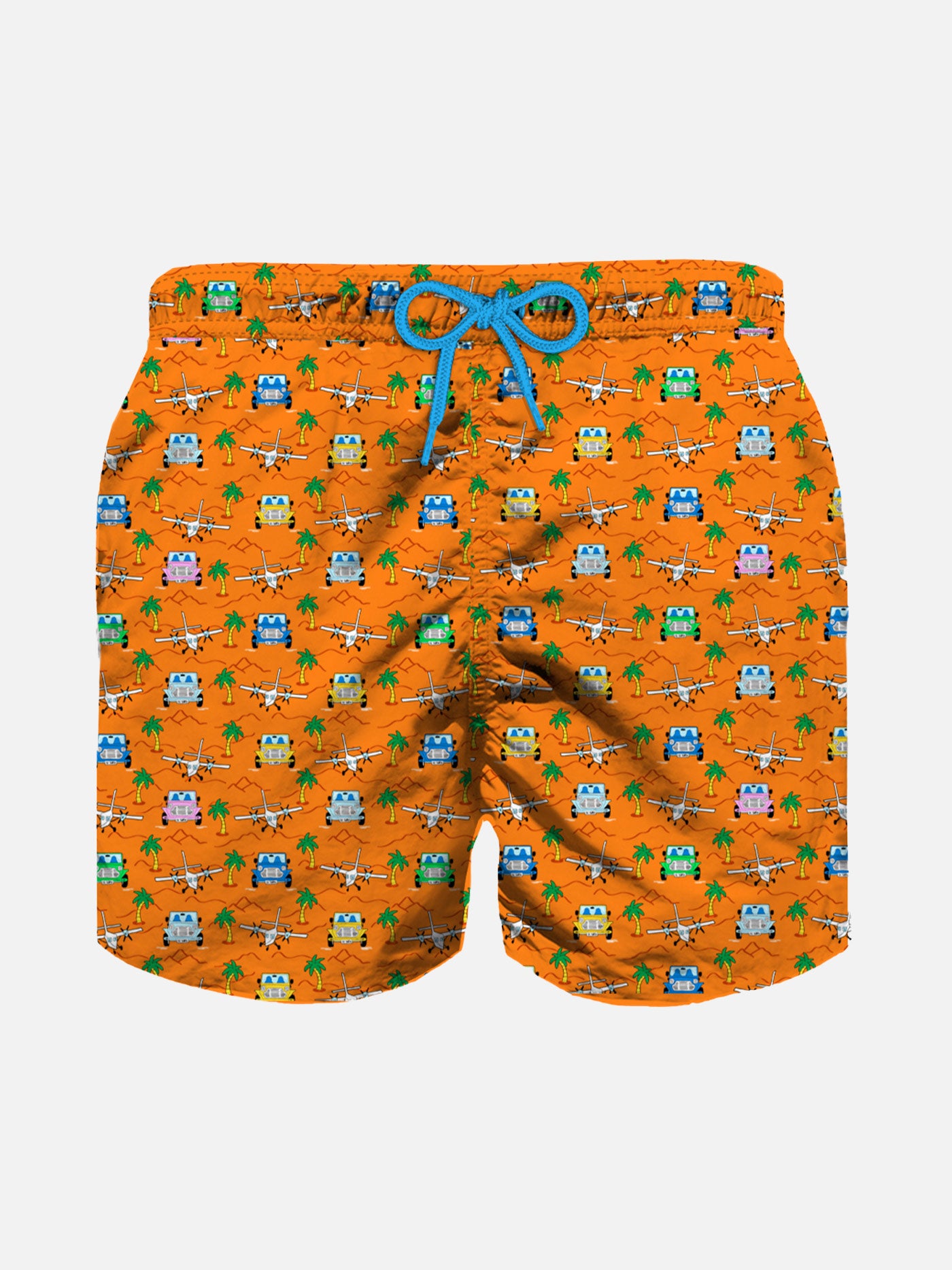 mc2-saint-barth-jean-boxer-mare-bambino-arancione-stampa-auto-e-palme image 1