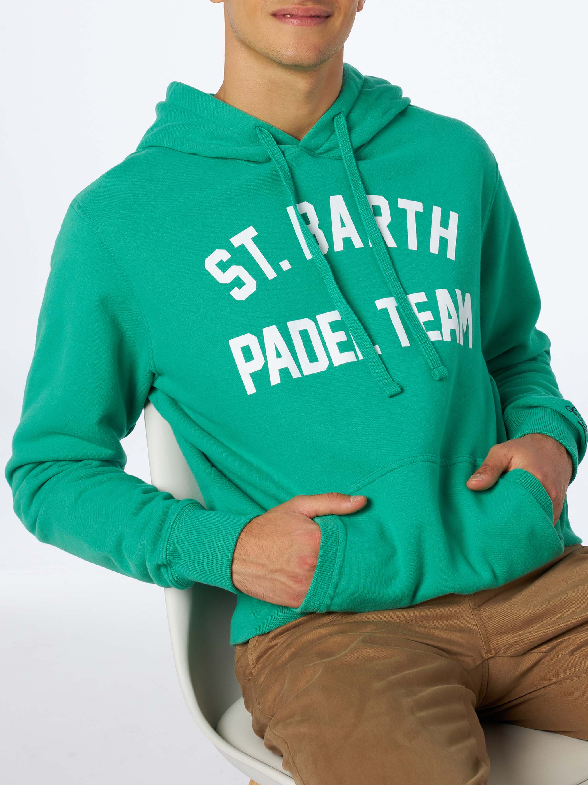 mc2-saint-barth-felpa-in-cotone-con-cappuccio-stampa-st-barth-padel-team-verde image 3