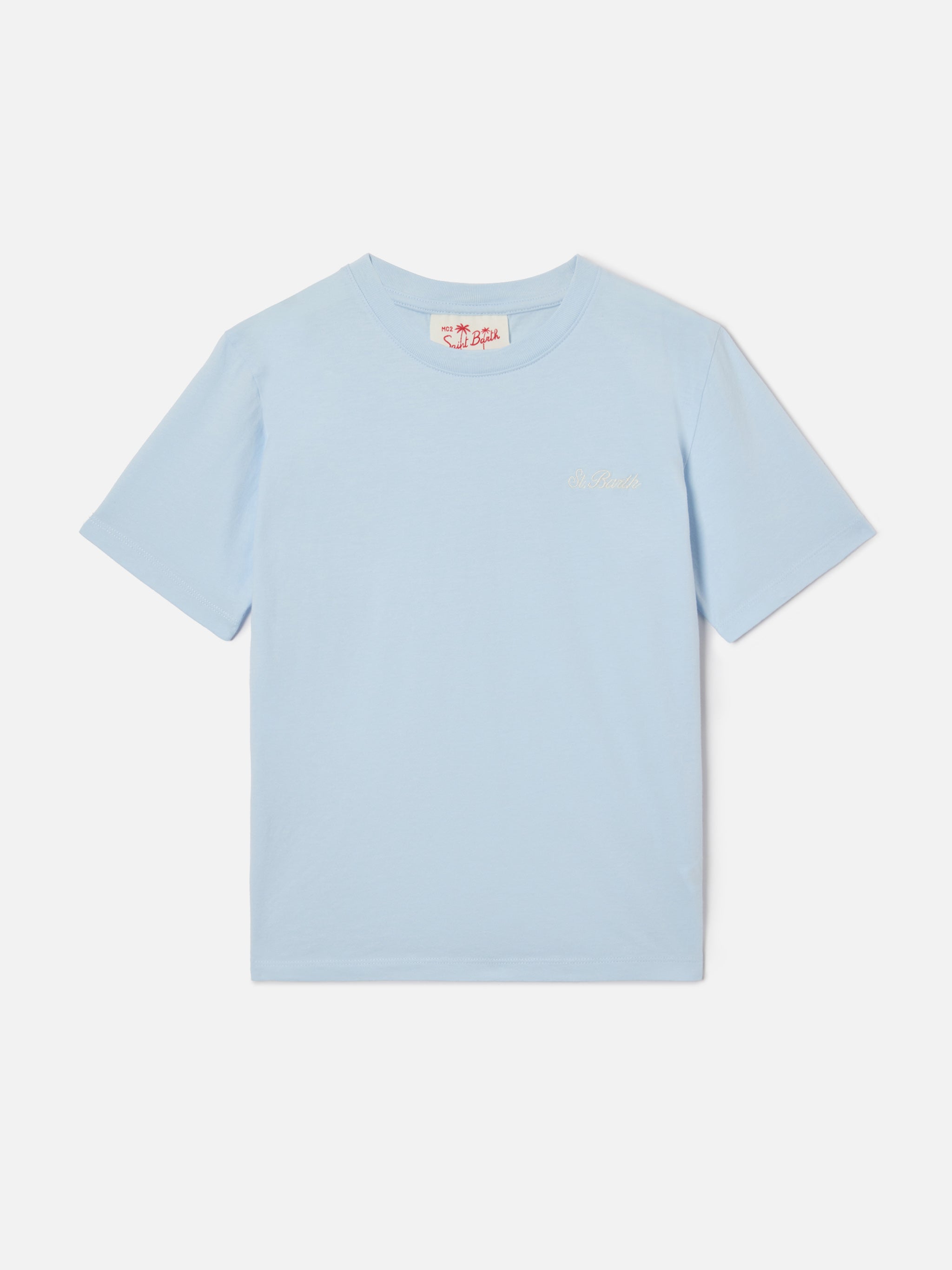 mc2-saint-barth-t-shirt-dover-jr-in-puro-cotone-azzurro-con-logo-ricamato-da-bam image 1