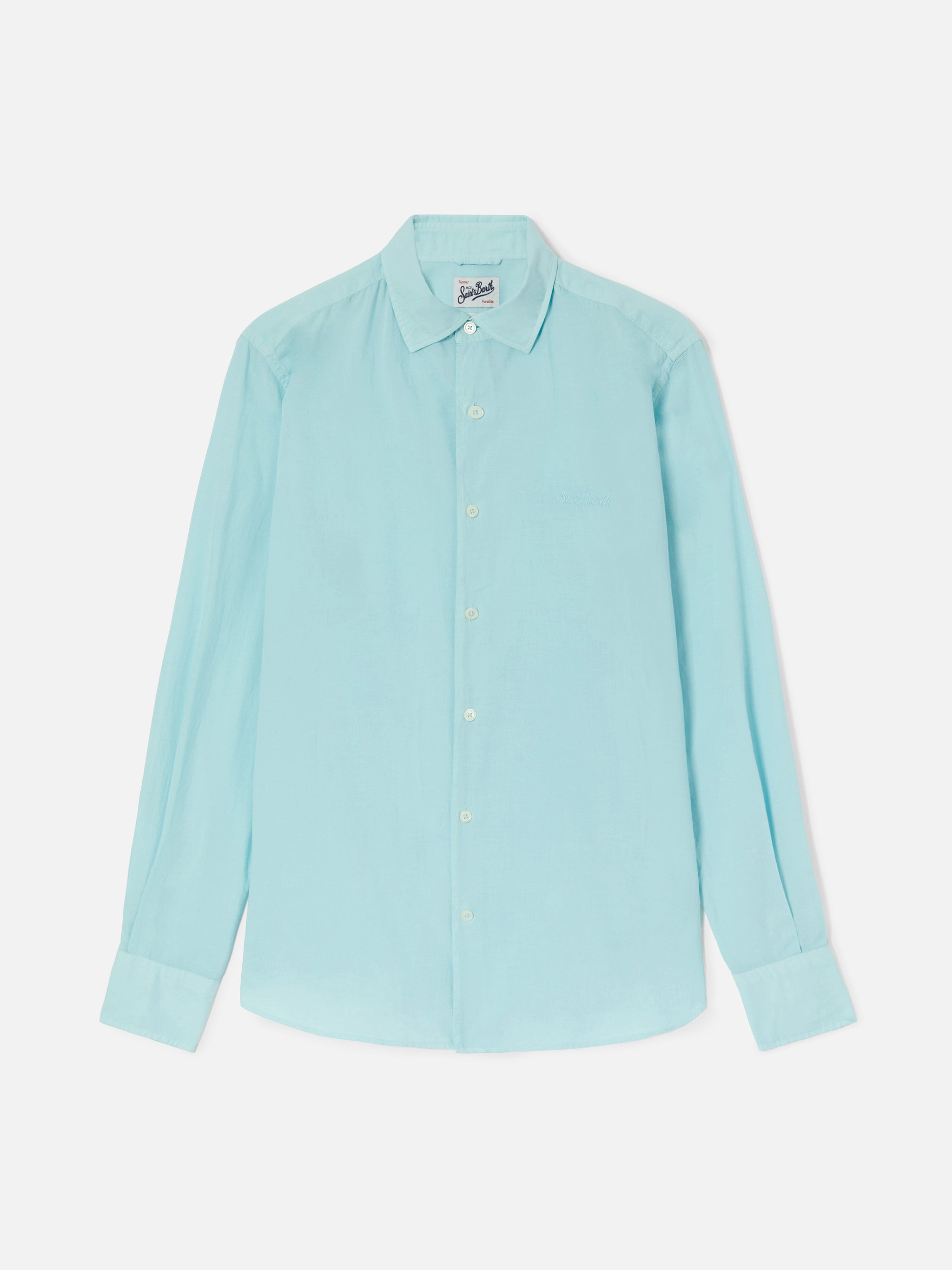 mc2-saint-barth-camicia-chemise-ice-uomo-in-voile-di-cotone-verde-acqua image 5