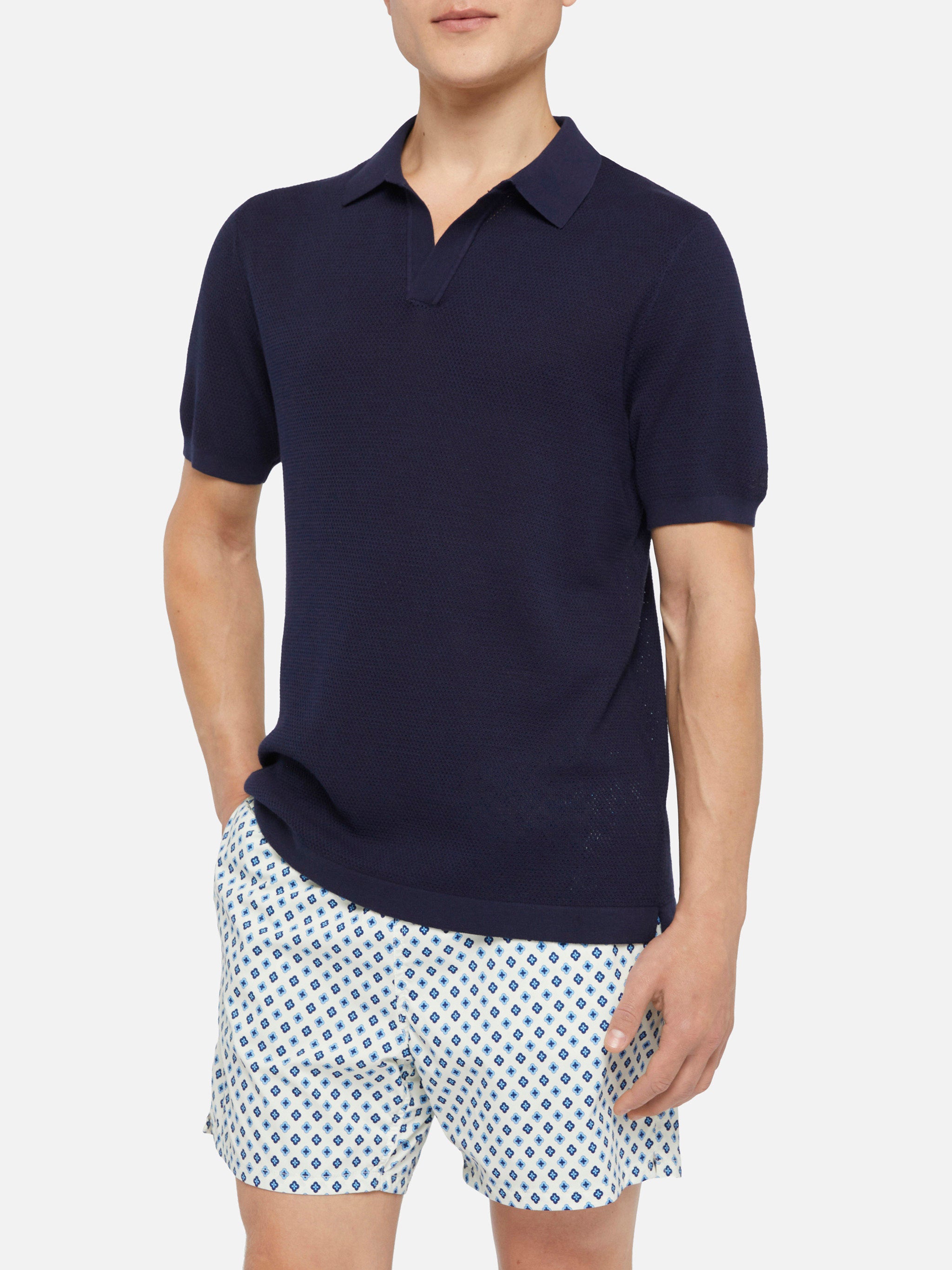 mc2-saint-barth-sloan-polo-uomo-in-maglia-a-rete-blu-navy-senza-bottoni image 1