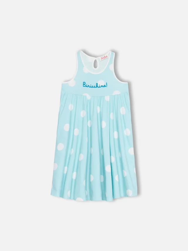 mc2-saint-barth-abito-bambina-masha-in-cotone-con-stampa-pois-e-ricamo-biricchin image 1