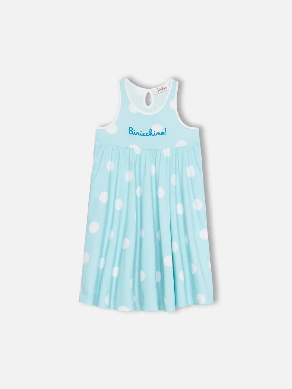 mc2-saint-barth-abito-bambina-masha-in-cotone-con-stampa-pois-e-ricamo-biricchin image 1