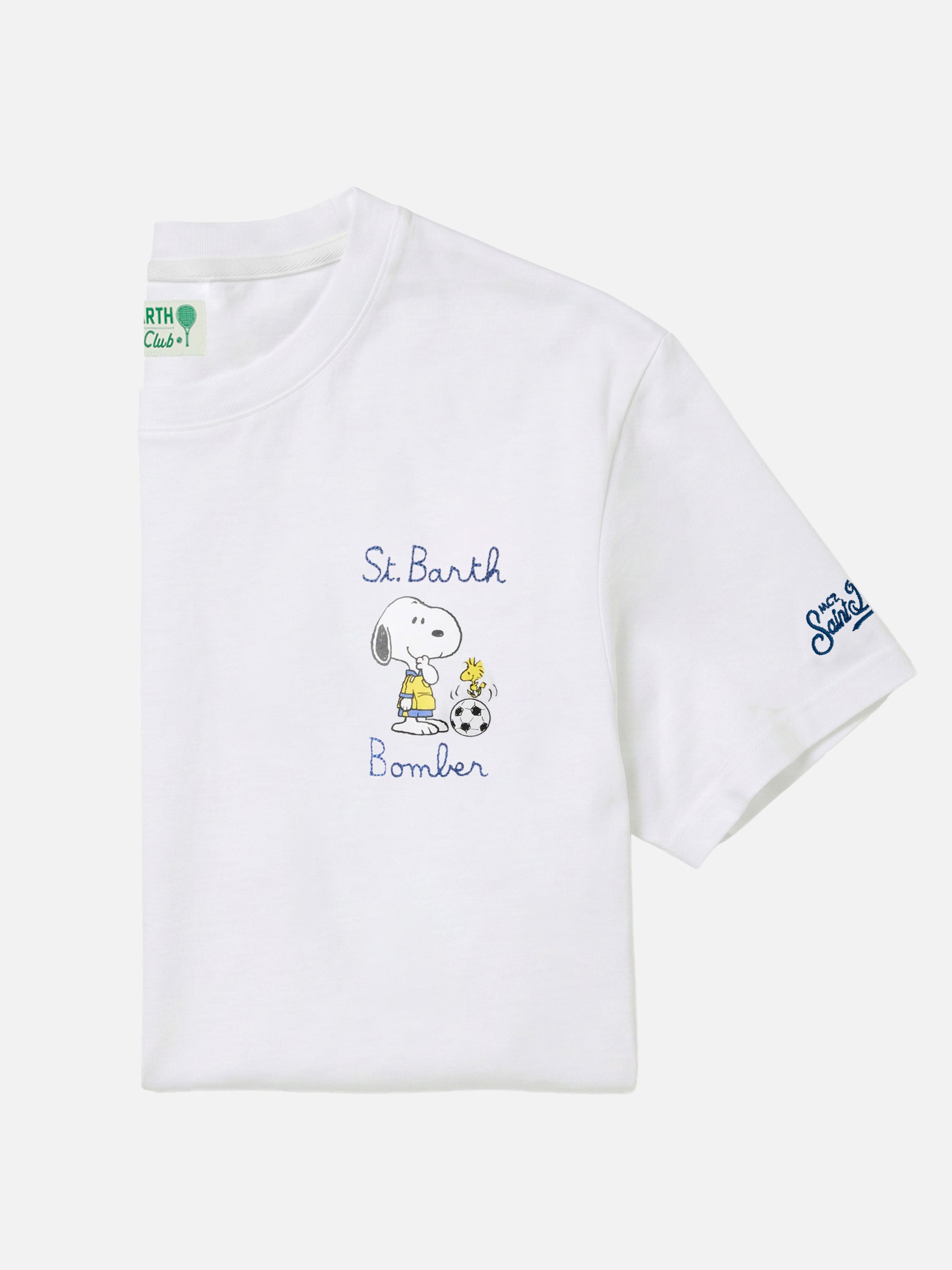 mc2-saint-barth-t-shirt-portofino-uomo-bianca-cotone-st-barth-bomber-peanuts-spe image 1