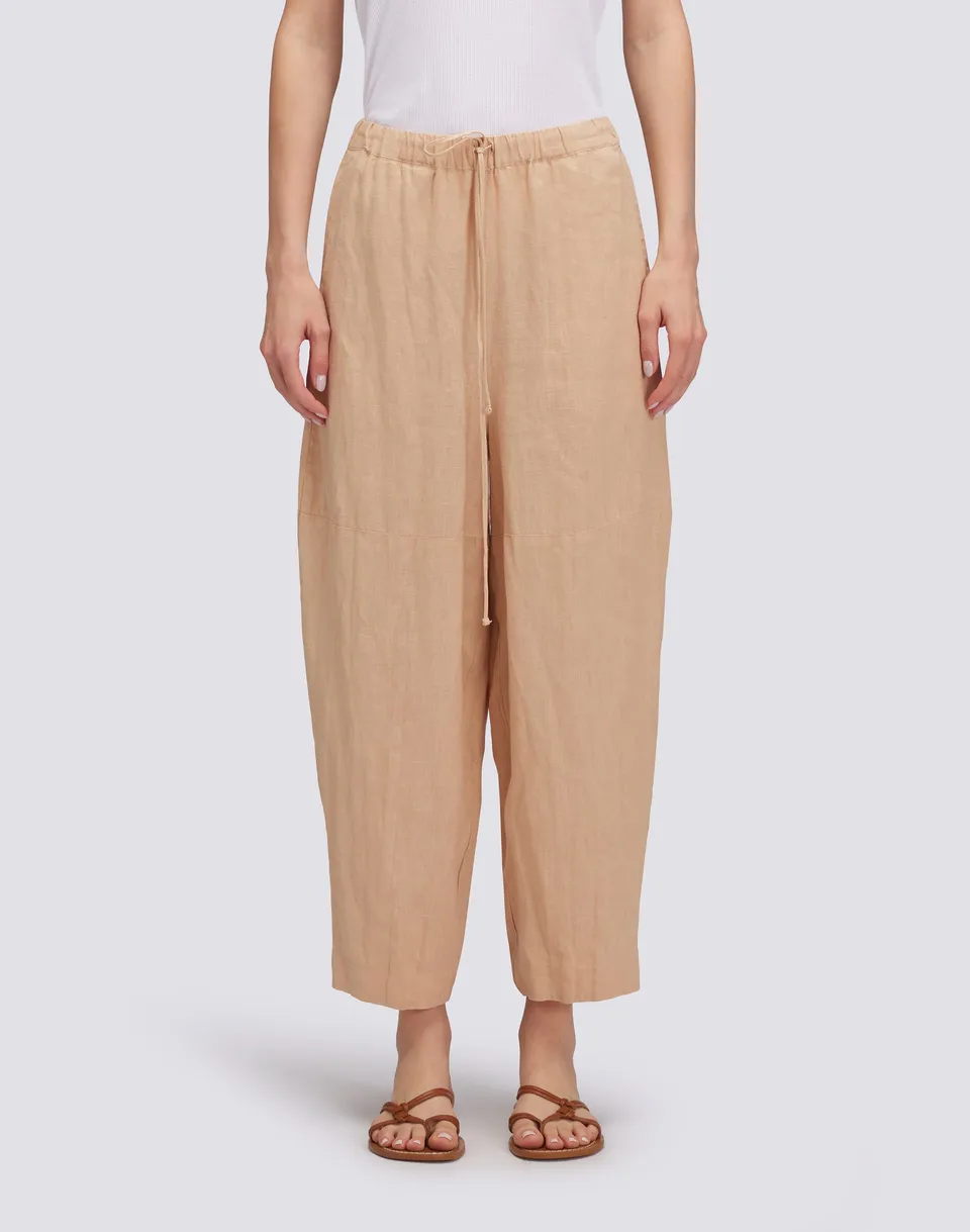 sundek-pantaloni-lunghi-in-lino-donna-con-vita-elasticizzata image 1