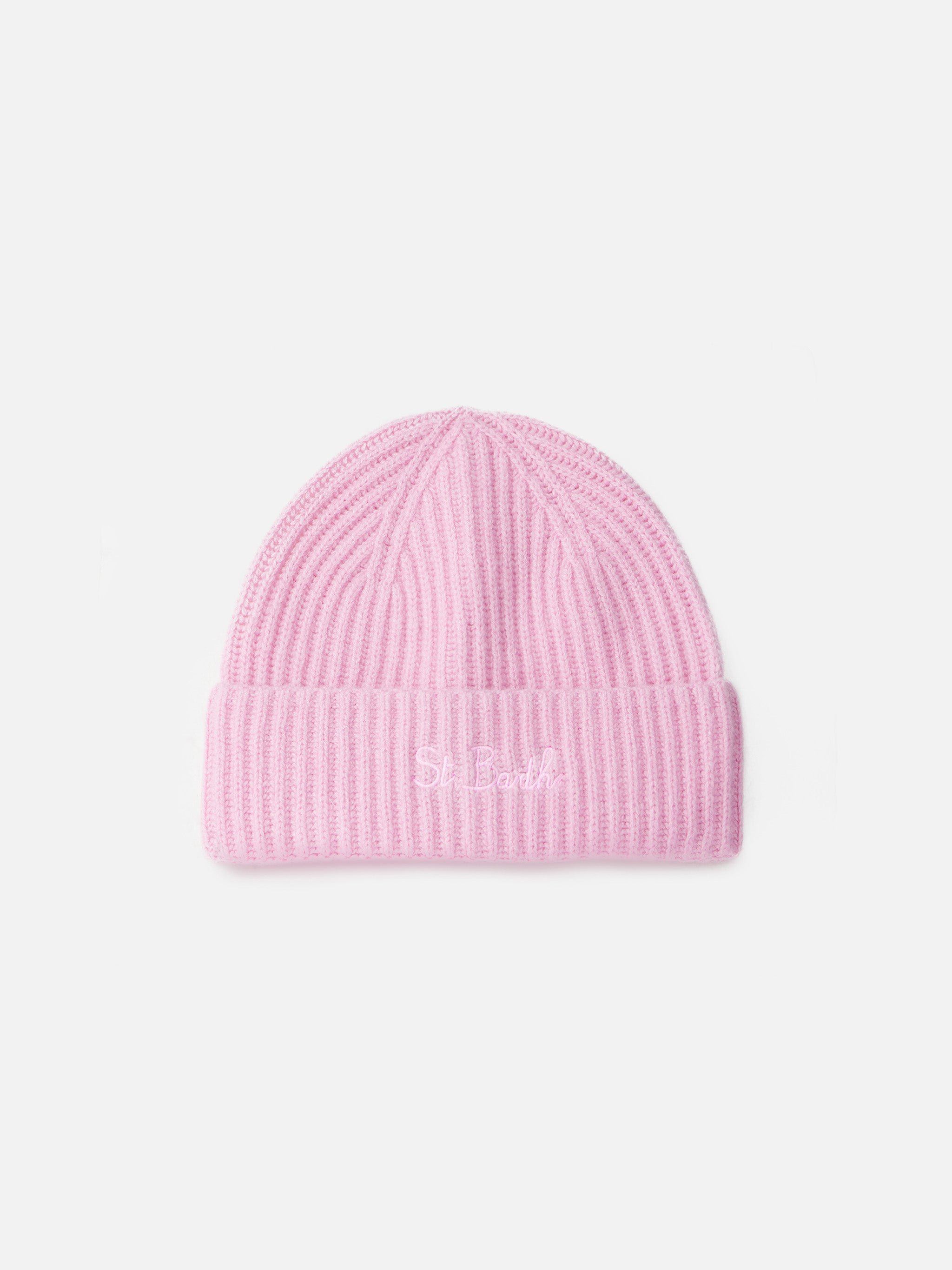 mc2-saint-barth-moss-berretto-unisex-in-misto-cashmere-rosa image 1