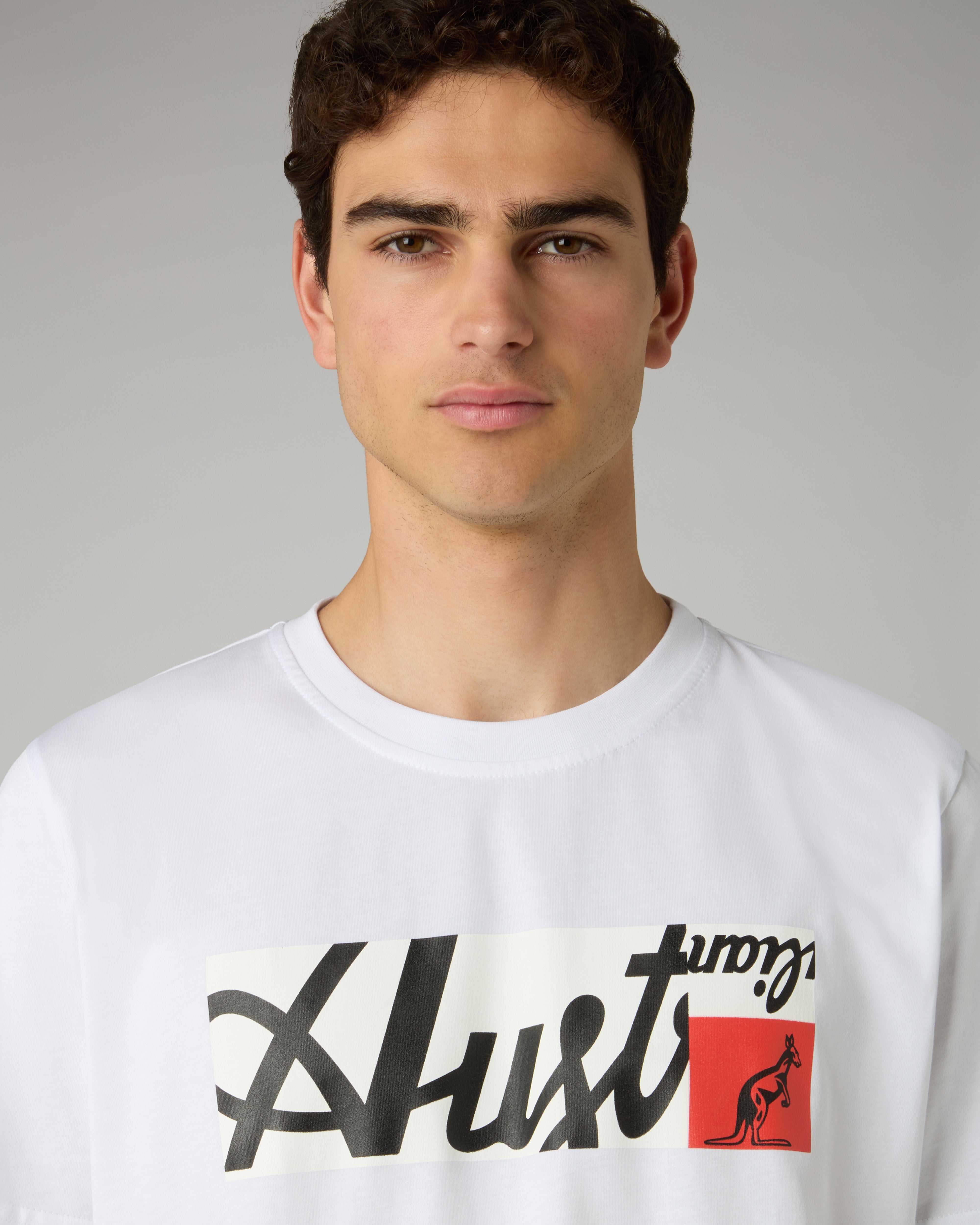 australian-broken-logo-t-shirt-league-maglietta-cotone-bianco image 4
