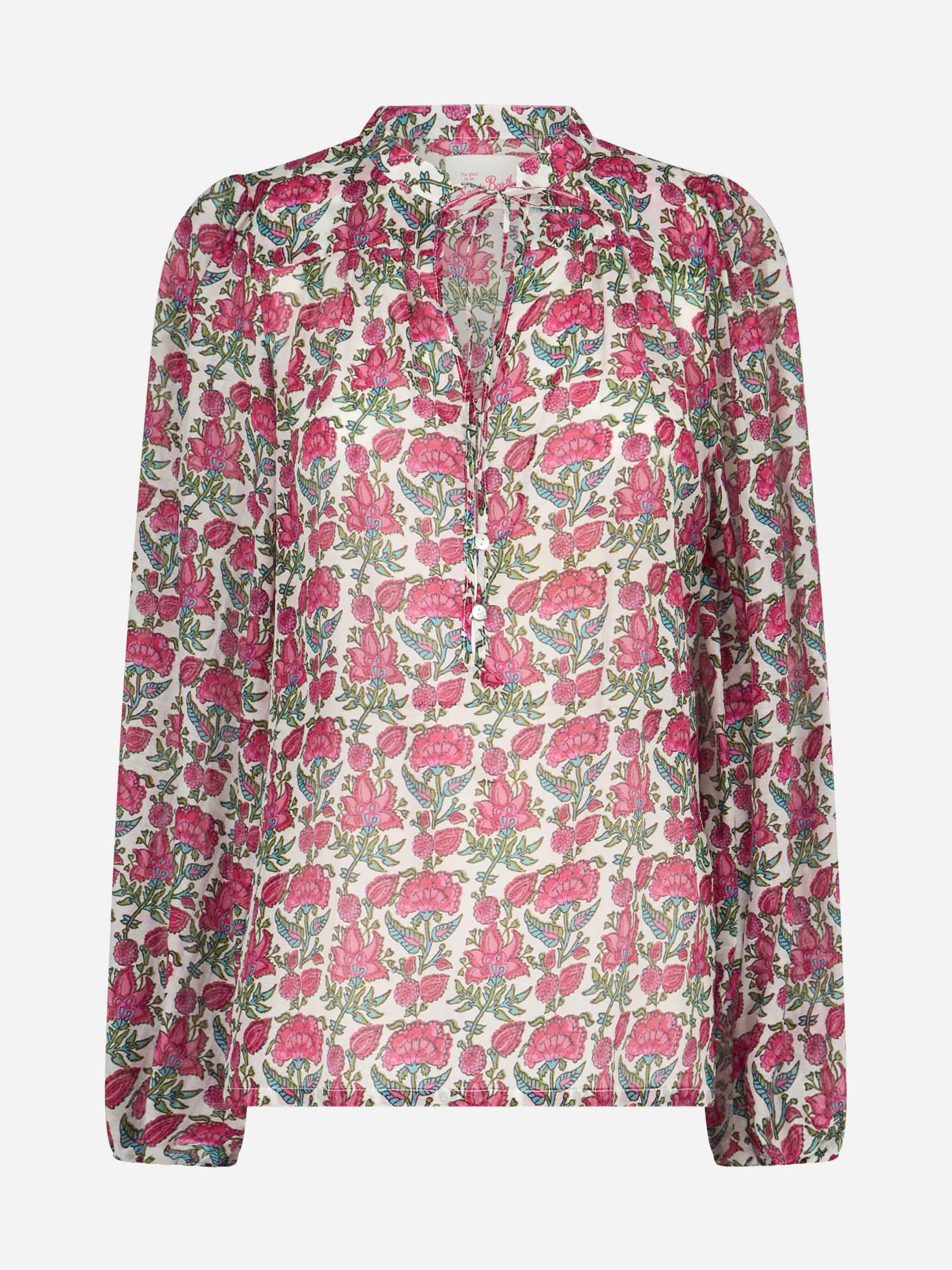 mc2-saint-barth-blusa-harper-donna-seta-voile-floreale-bianca-oversize image 1