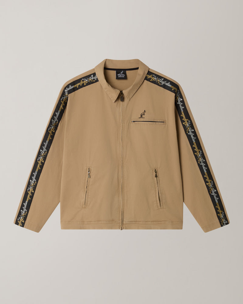 australian-tape-giacca-in-cotton-twill-caramello-con-banda-lux image 7