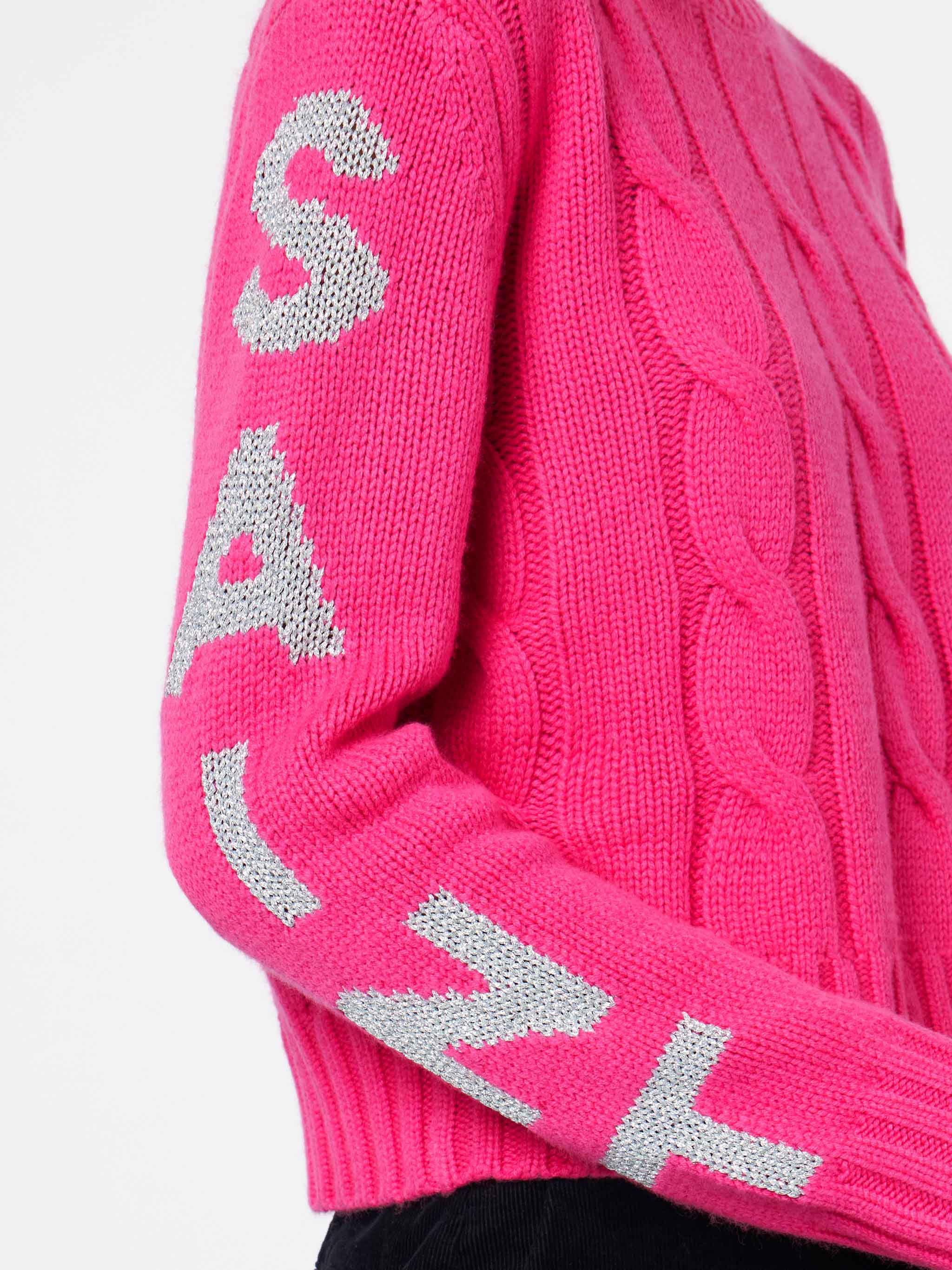 mc2-saint-barth-maglione-donna-malmo-fucsia-fluo-con-jacquard-lurex image 4