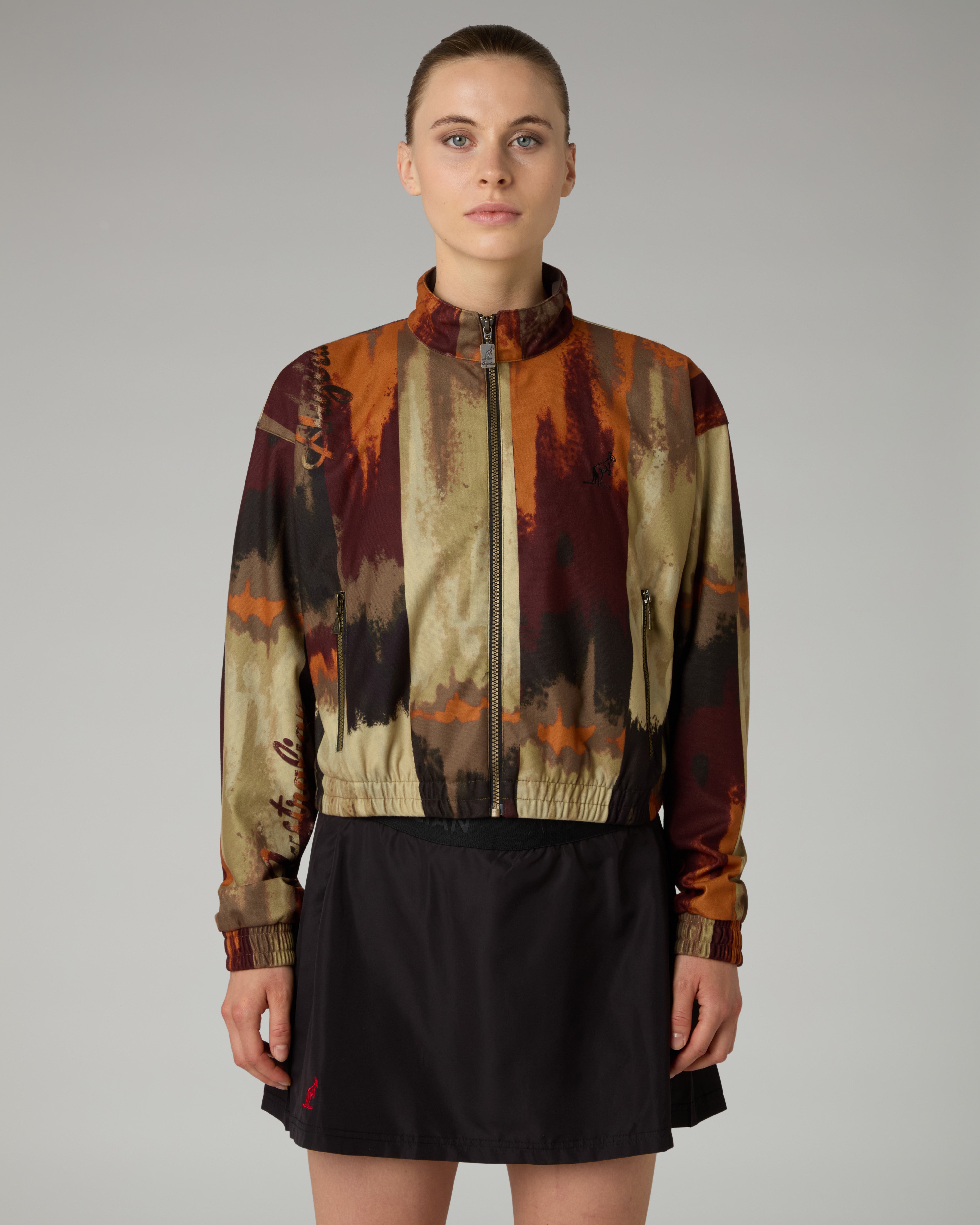 australian-bujad-track-jacket-arancione-cropped-con-stampa-all-over image 1