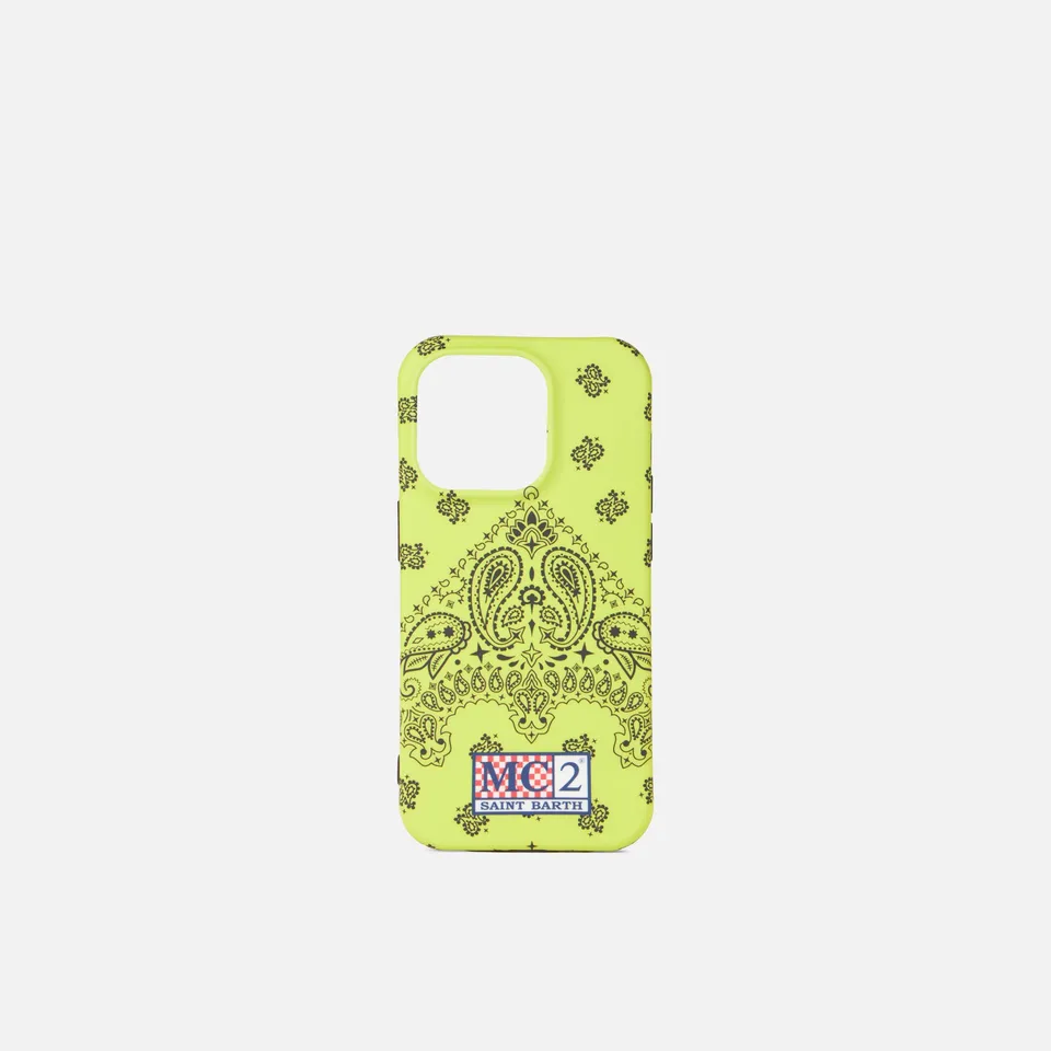 mc2-saint-barth-cover-iphone-14-pro-bandana-giallo-fluo-rigida image 1