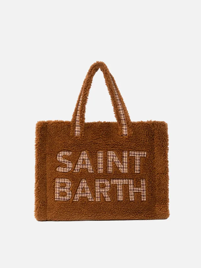 mc2-saint-barth-borsa-morbida-teddy-marrone-logo-scacchi image 1