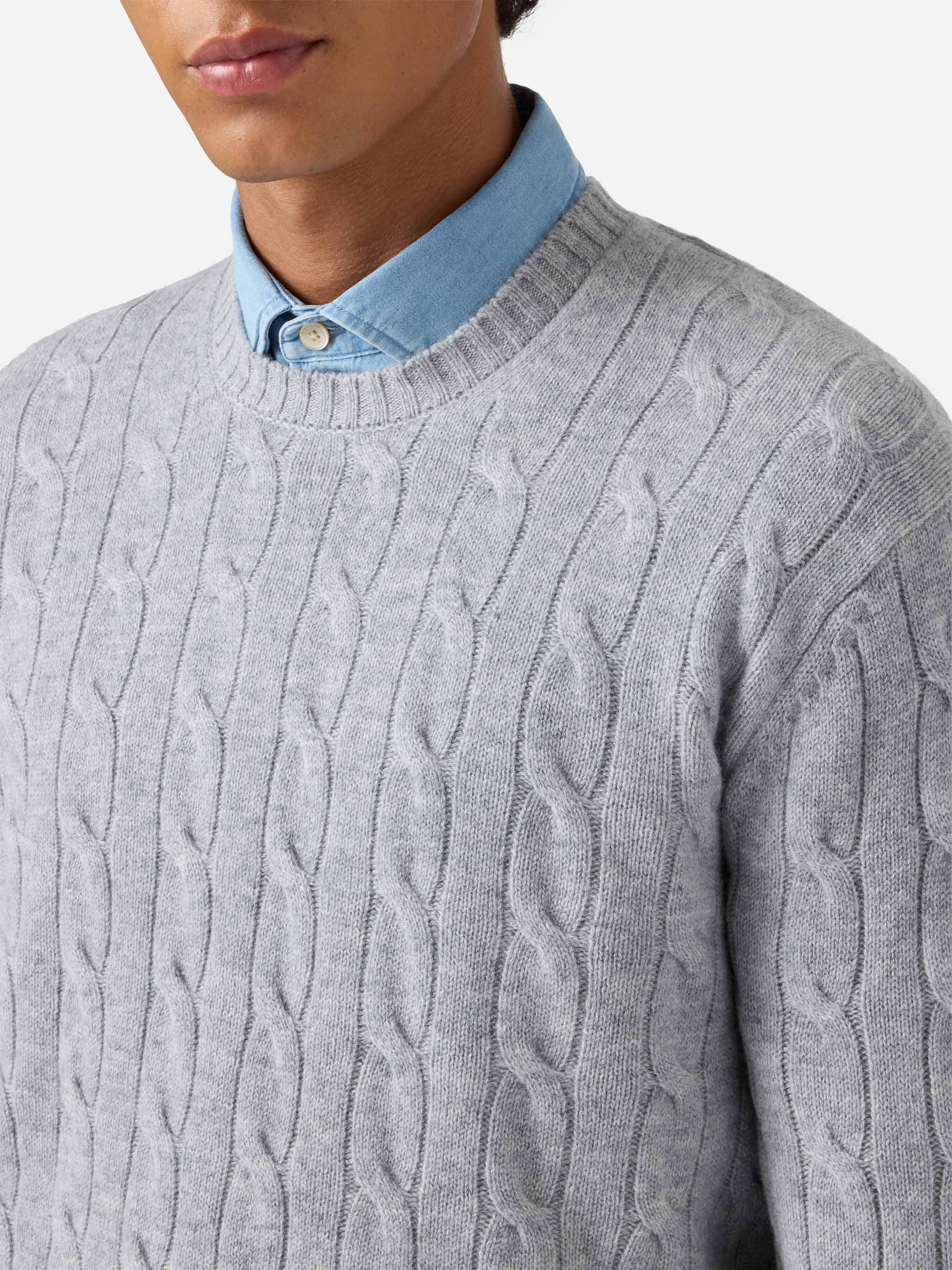 mc2-saint-barth-maglione-girocollo-regent-a-trecce-100-lana-merino-grigio-melang image 2