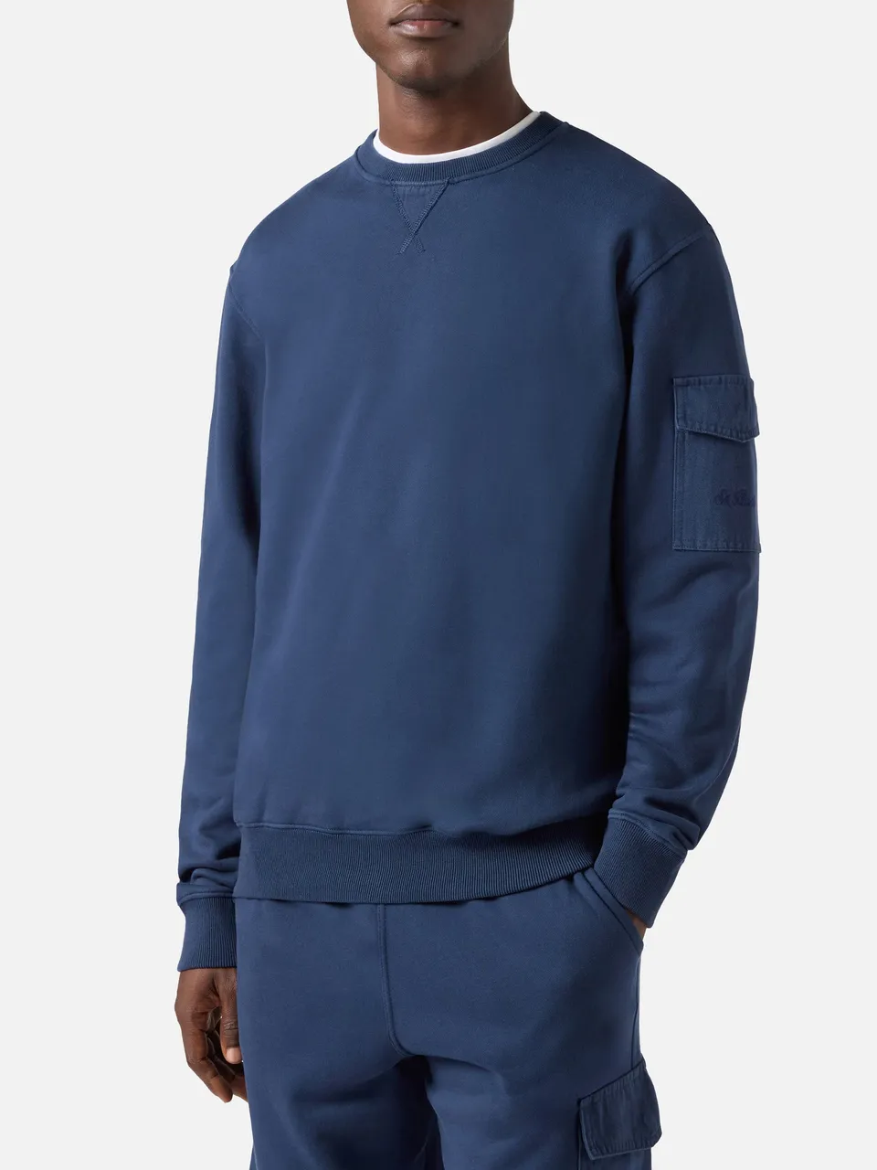 mc2-saint-barth-felpa-chester-blu-navy-con-tasca-applicata image 1