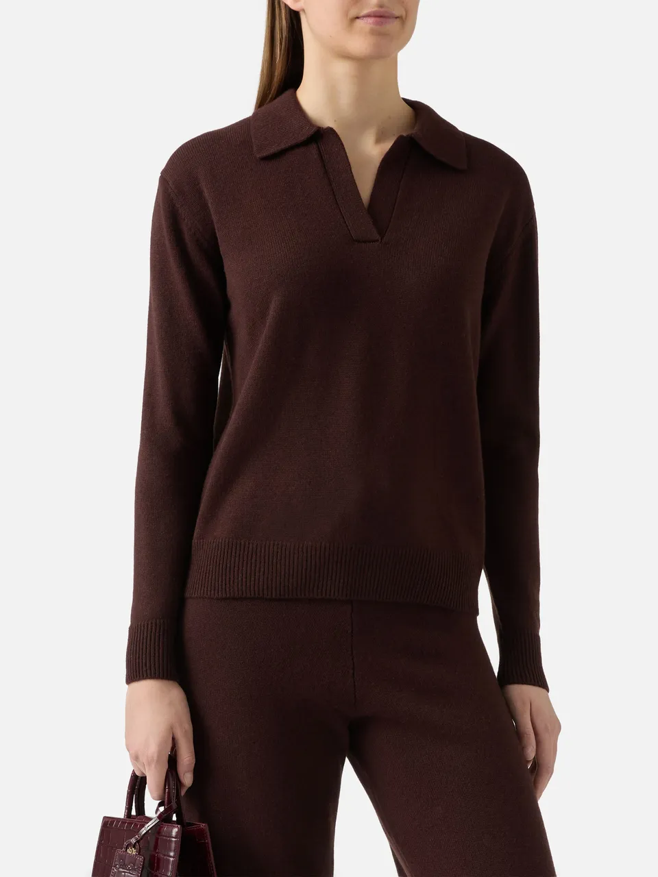 mc2-saint-barth-eze-maglione-polo-donna-marrone-100-lana image 1