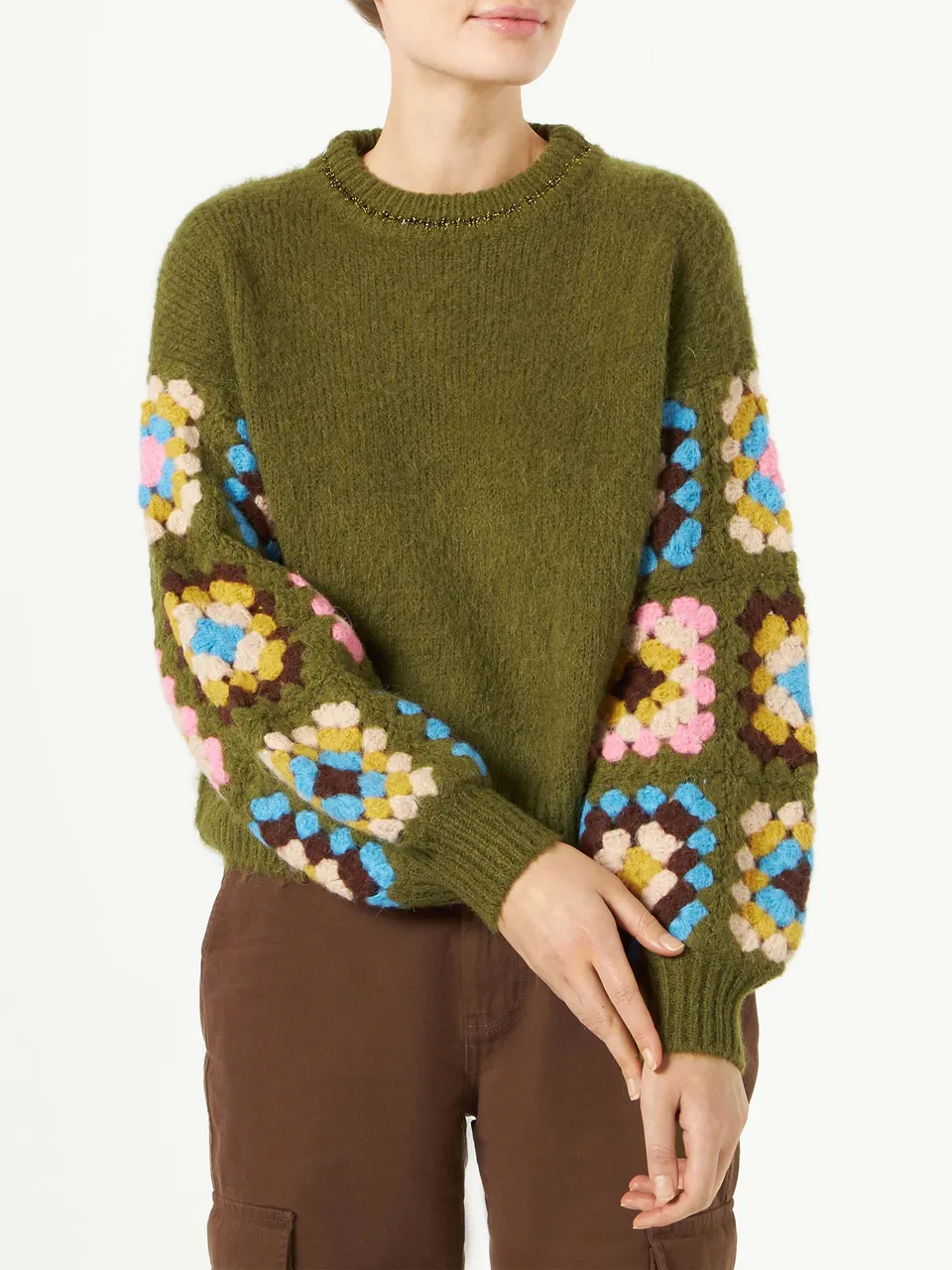 mc2-saint-barth-danya-soft-crochet-maglione-verde-donna image 1