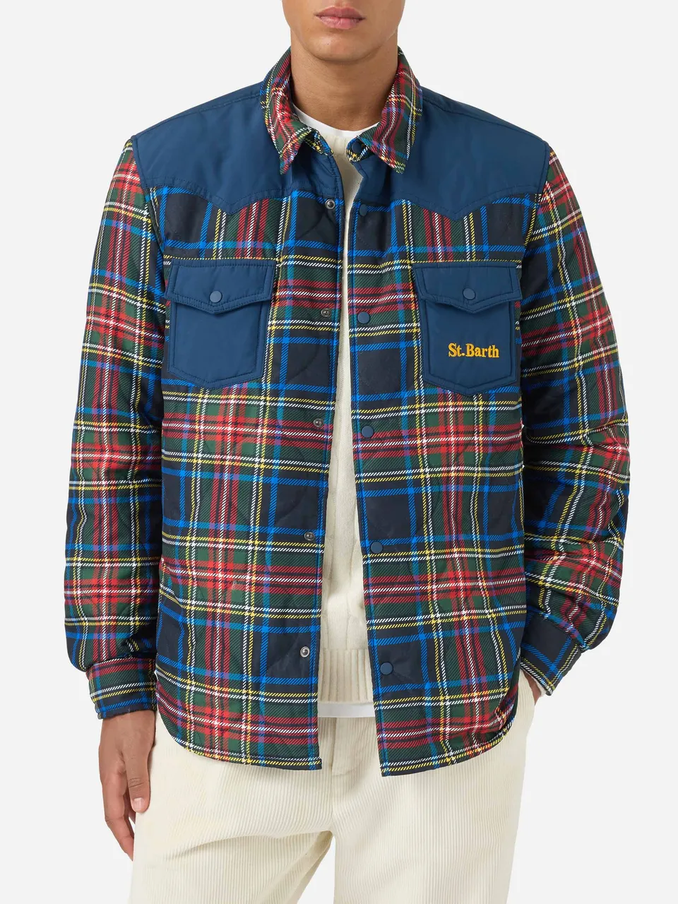mc2-saint-barth-overshirt-imbottita-chalet-fantasia-tartan image 1