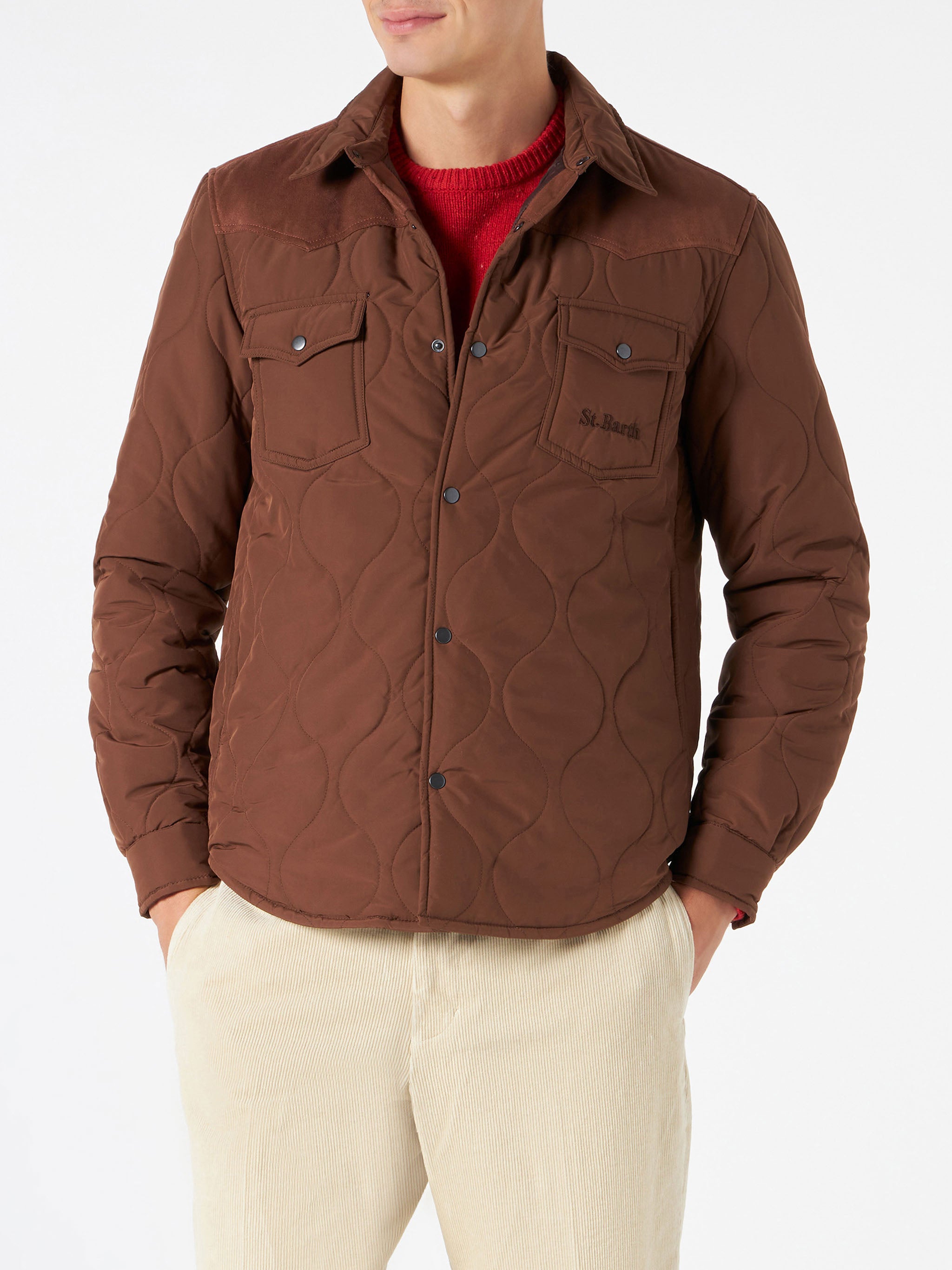 mc2-saint-barth-giacca-chalet-tex-uomo-marrone-effetto-suede image 2