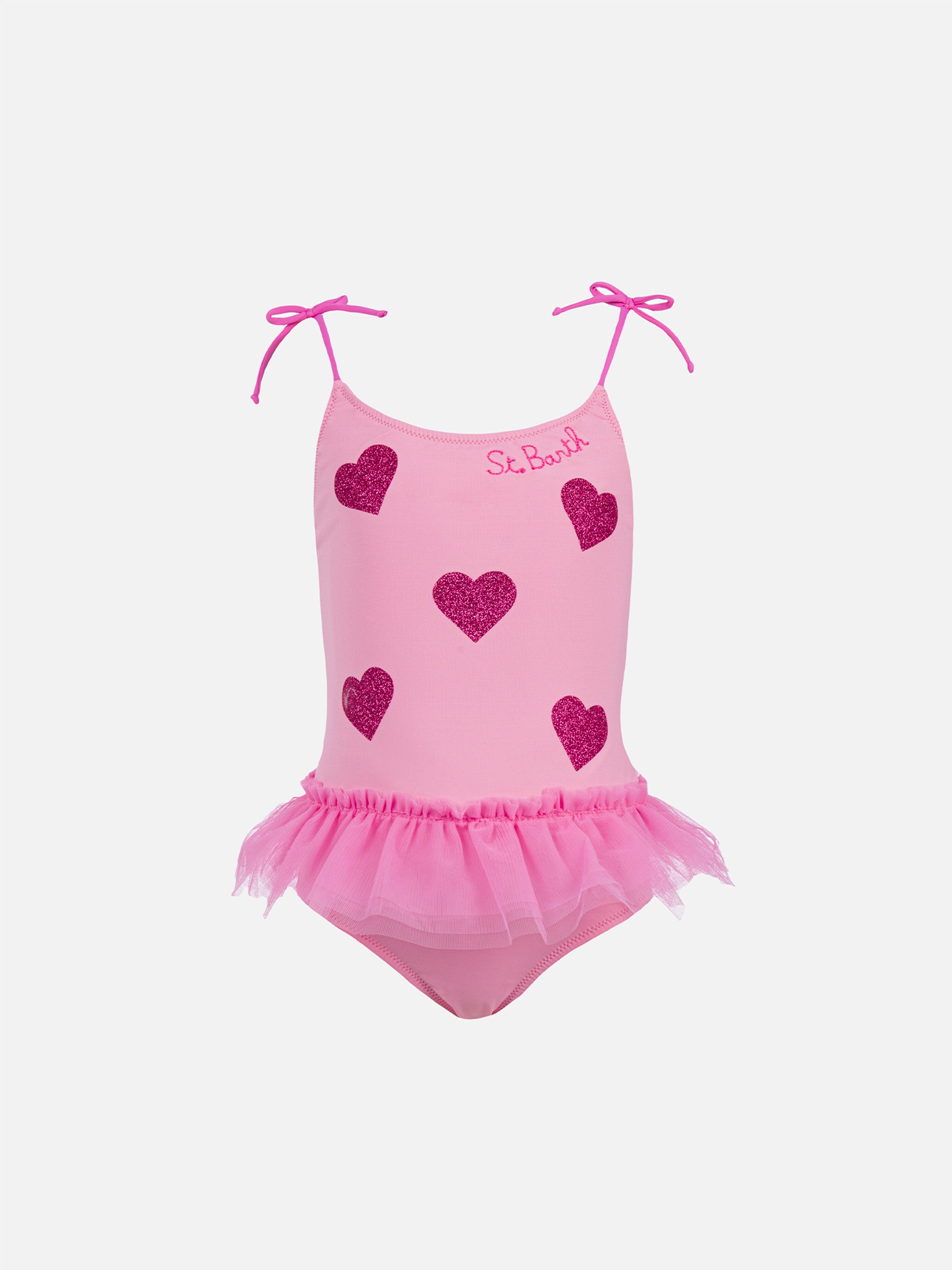 mc2-saint-barth-costume-intero-bambina-dancer-rosa-con-balza-tulle-e-cuori-glitt image 1