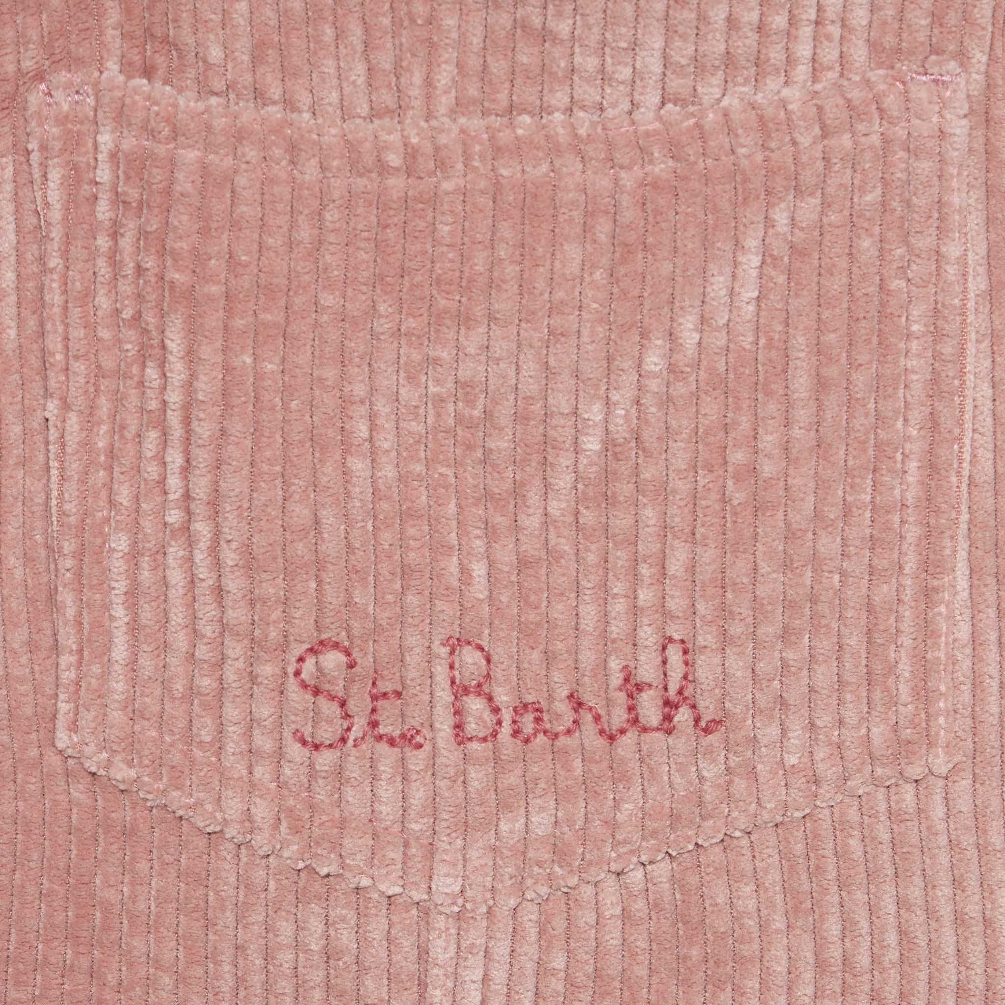 mc2-saint-barth-meli-salopette-bambina-in-velluto-a-coste-rosa-con-ricamo-st-bar image 3