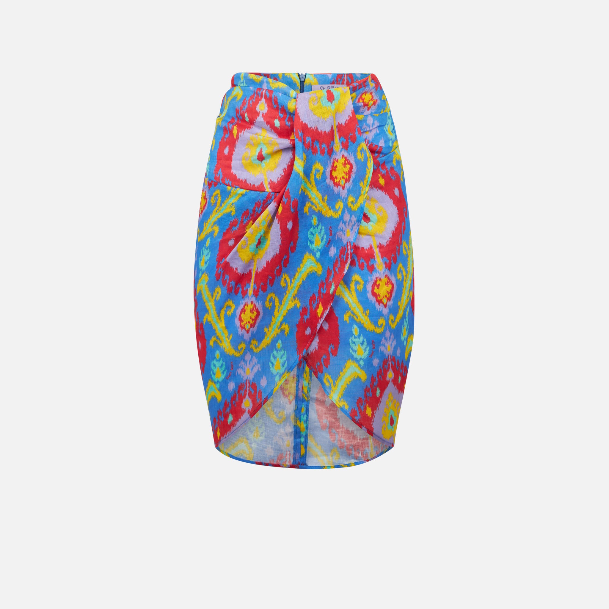 mc2-saint-barth-gonna-midi-amanda-gonna-donna-in-cotone-multicolore-con-nodo-fro image 6