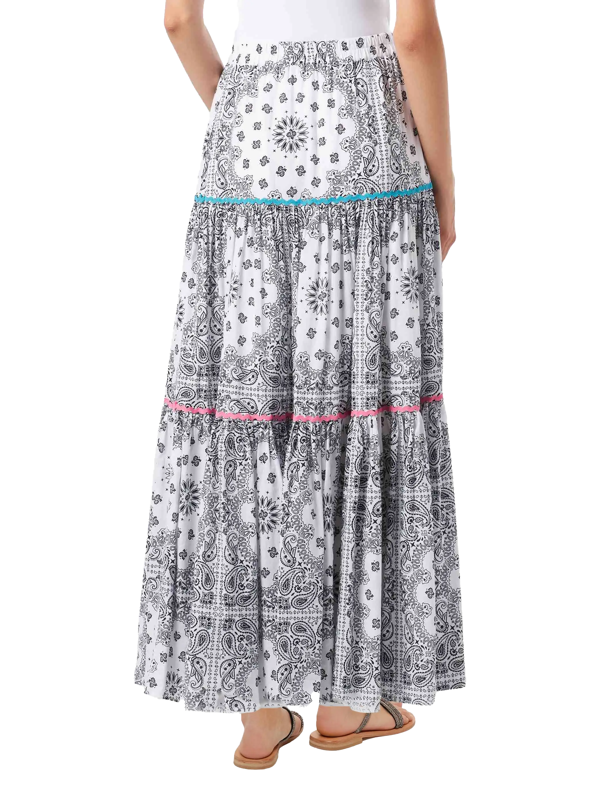 mc2-saint-barth-eloise-gonna-lunga-donna-cotone-stampa-bandana-bianca image 2