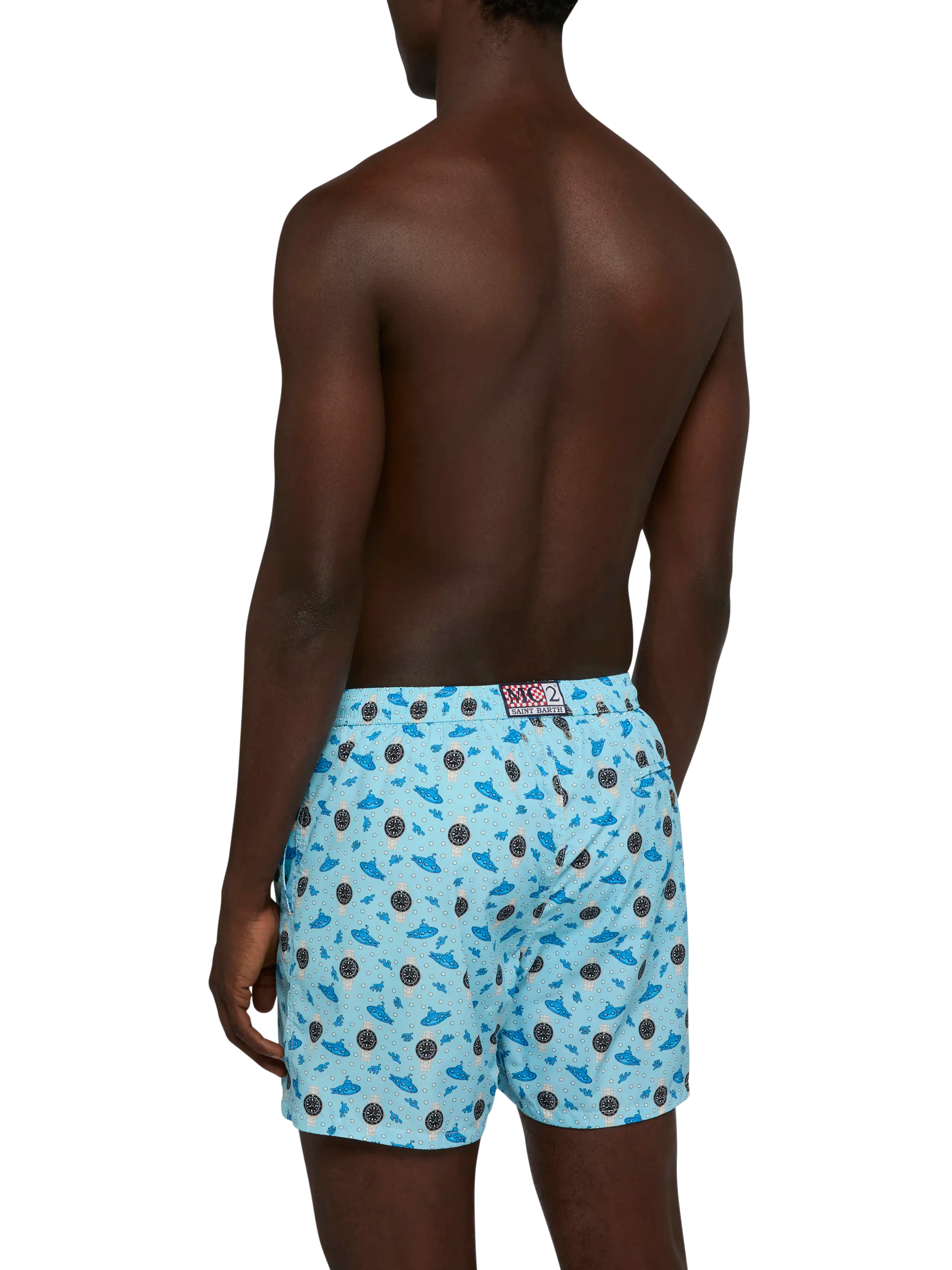 mc2-saint-barth-lighting-costume-mare-uomo-stampa-orologi-azzurro image 5
