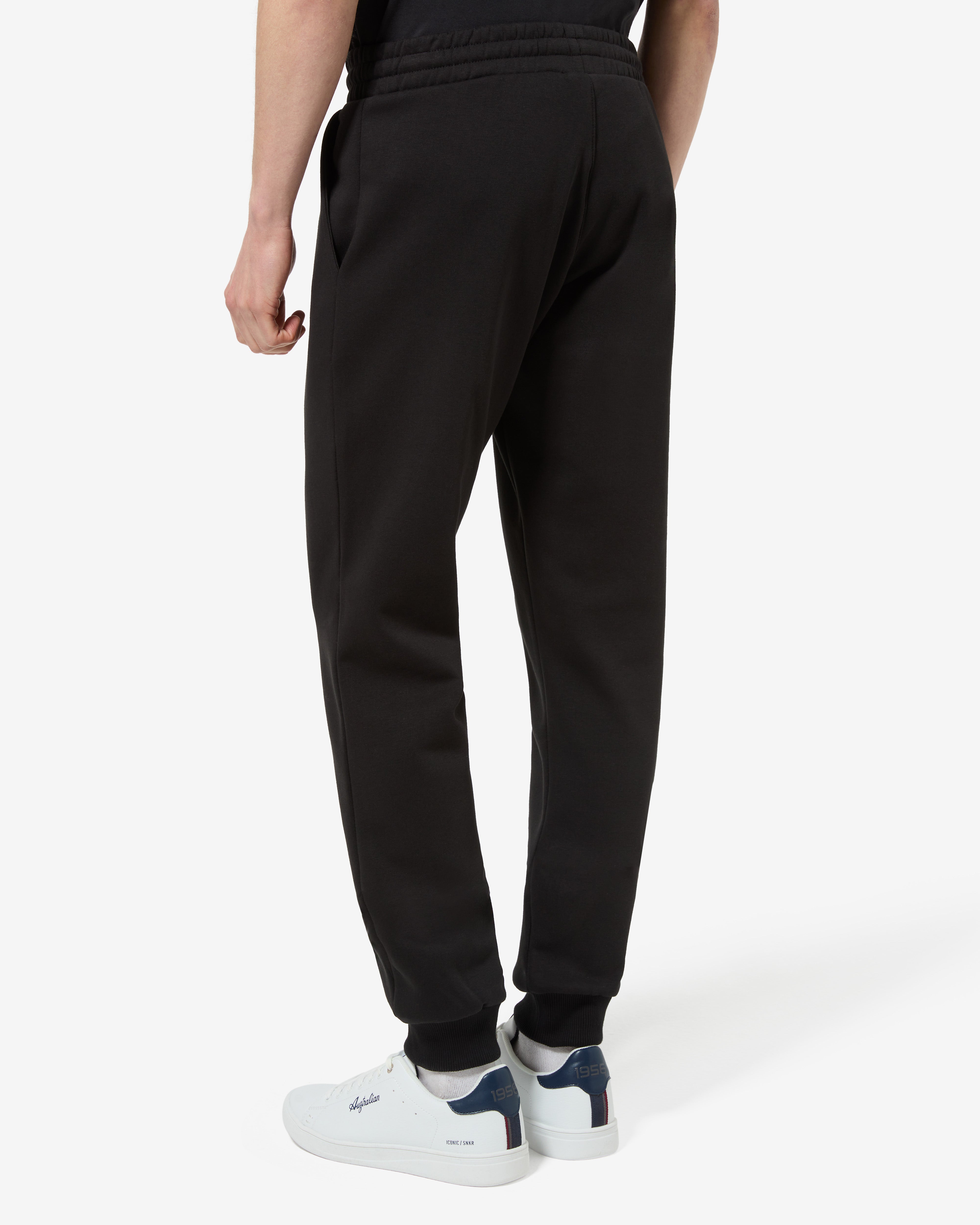 australian-essential-pantalone-tuta-felpa-nero-con-logo image 3