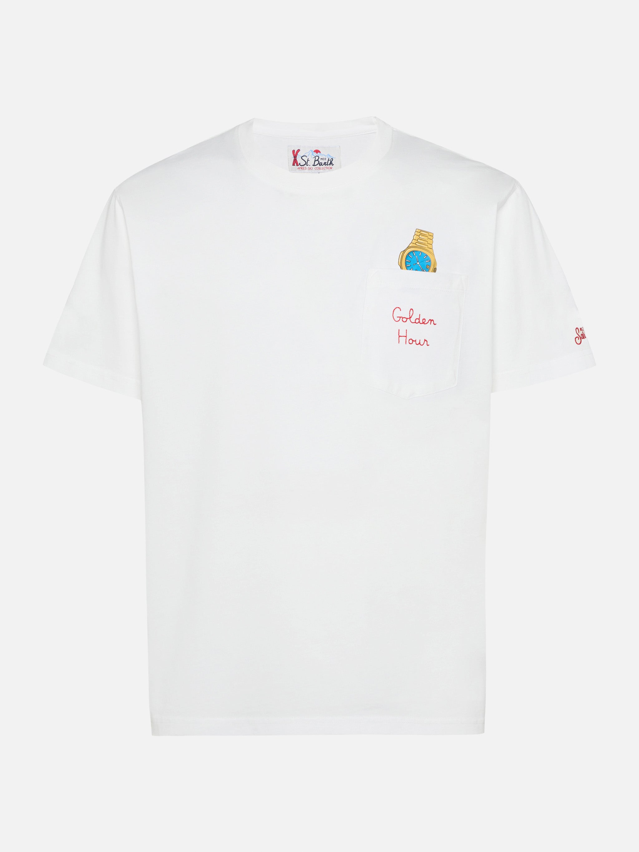 mc2-saint-barth-connor-t-shirt-uomo-bianca-cotone-ricamo-golden-hour image 5