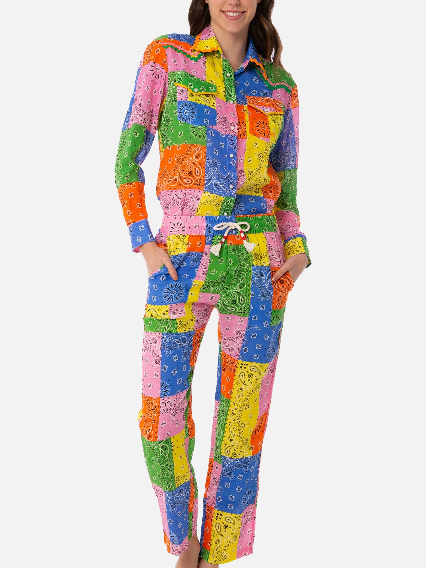 mc2-saint-barth-pantaloni-millie-in-lino-con-stampa-bandana-multicolore image 2