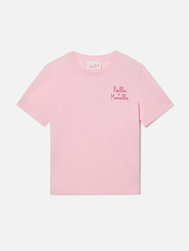 mc2-saint-barth-t-shirt-elly-bambina-rosa-ricamo-bella-monella-cotone image 1