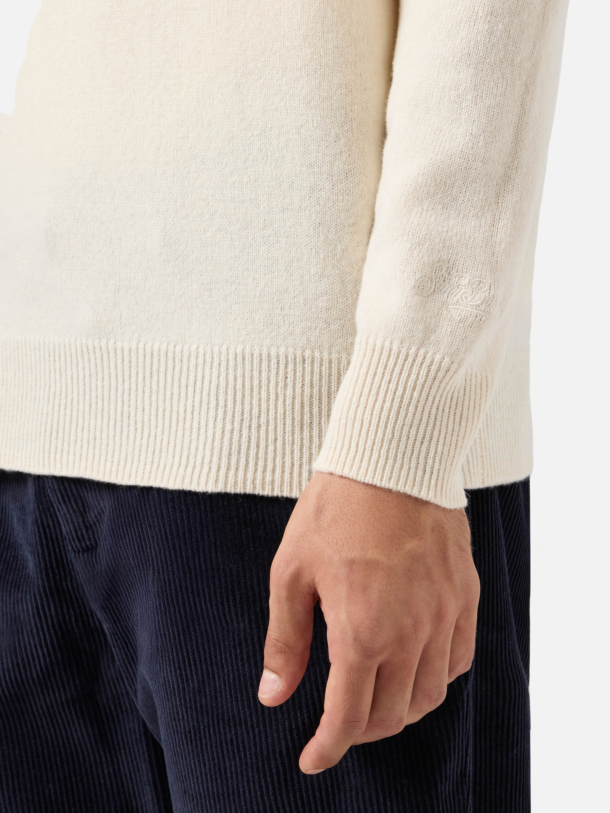 mc2-saint-barth-maglione-regent-girocollo-uomo-in-100-lambswool-bianco image 4