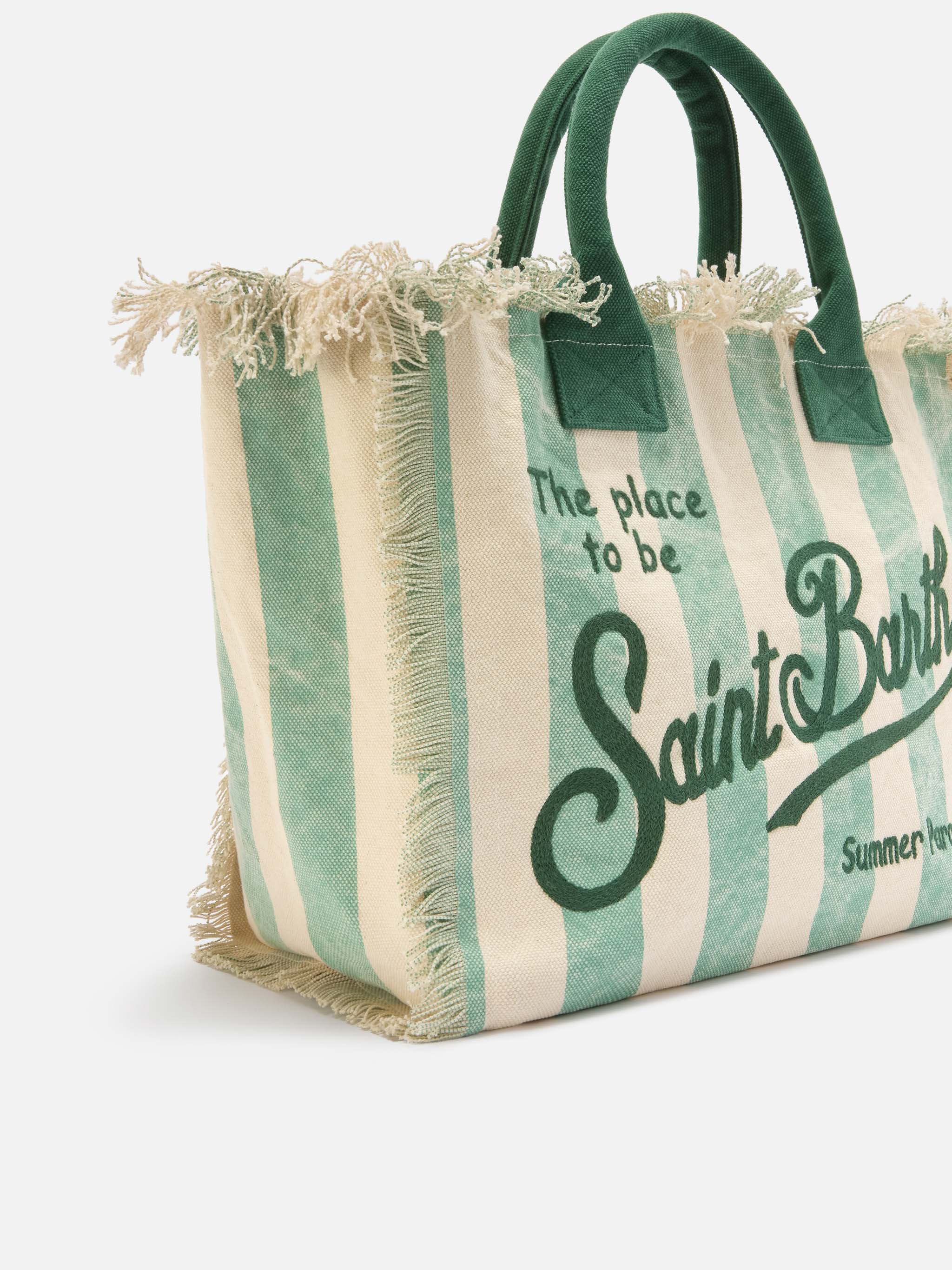 mc2-saint-barth-borsa-vanity-regular-in-canvas-a-righe-verticali-verde-chiaro image 3