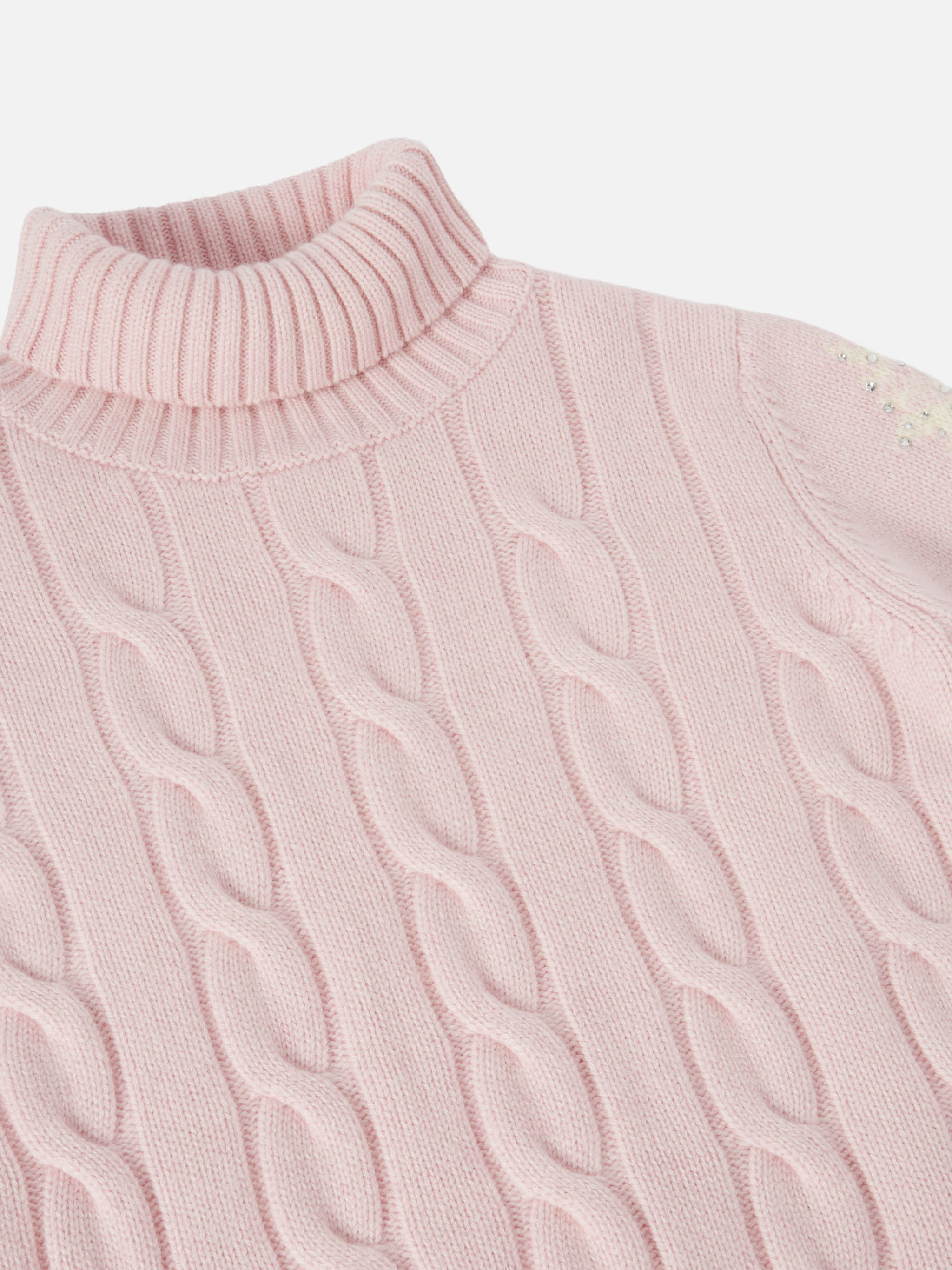 dolcevita-a-trecce-mc2-saint-barth-adler-jr-per-bambina-lana-e-cashmere-rosa-con image 2