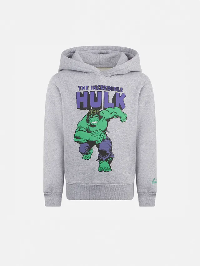 mc2-saint-barth-felpa-bambino-con-cappuccio-marvel-the-incredible-hulk-grigia image 1