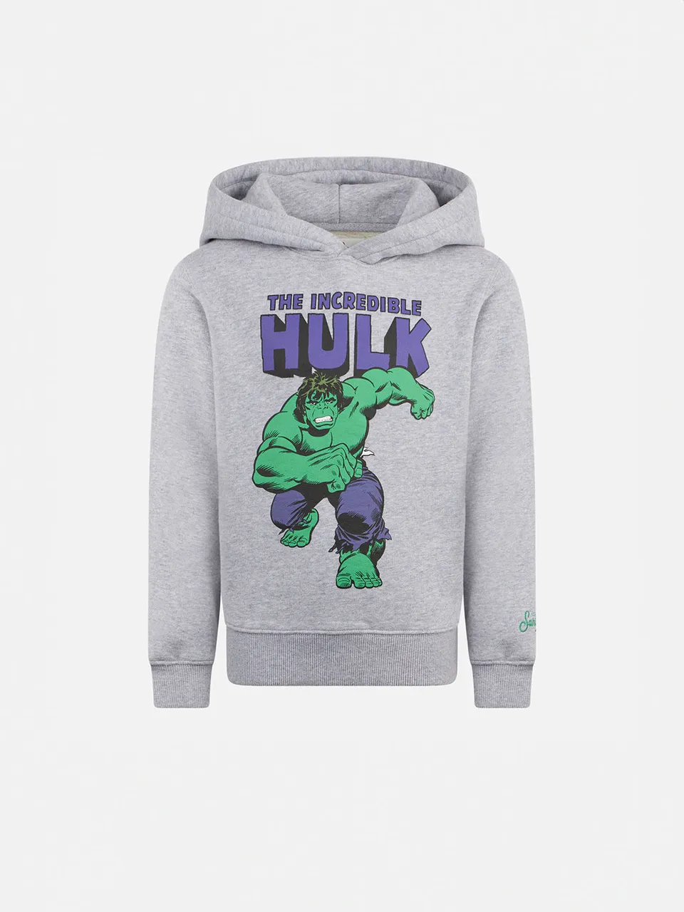 mc2-saint-barth-felpa-bambino-con-cappuccio-marvel-the-incredible-hulk-grigia image 1