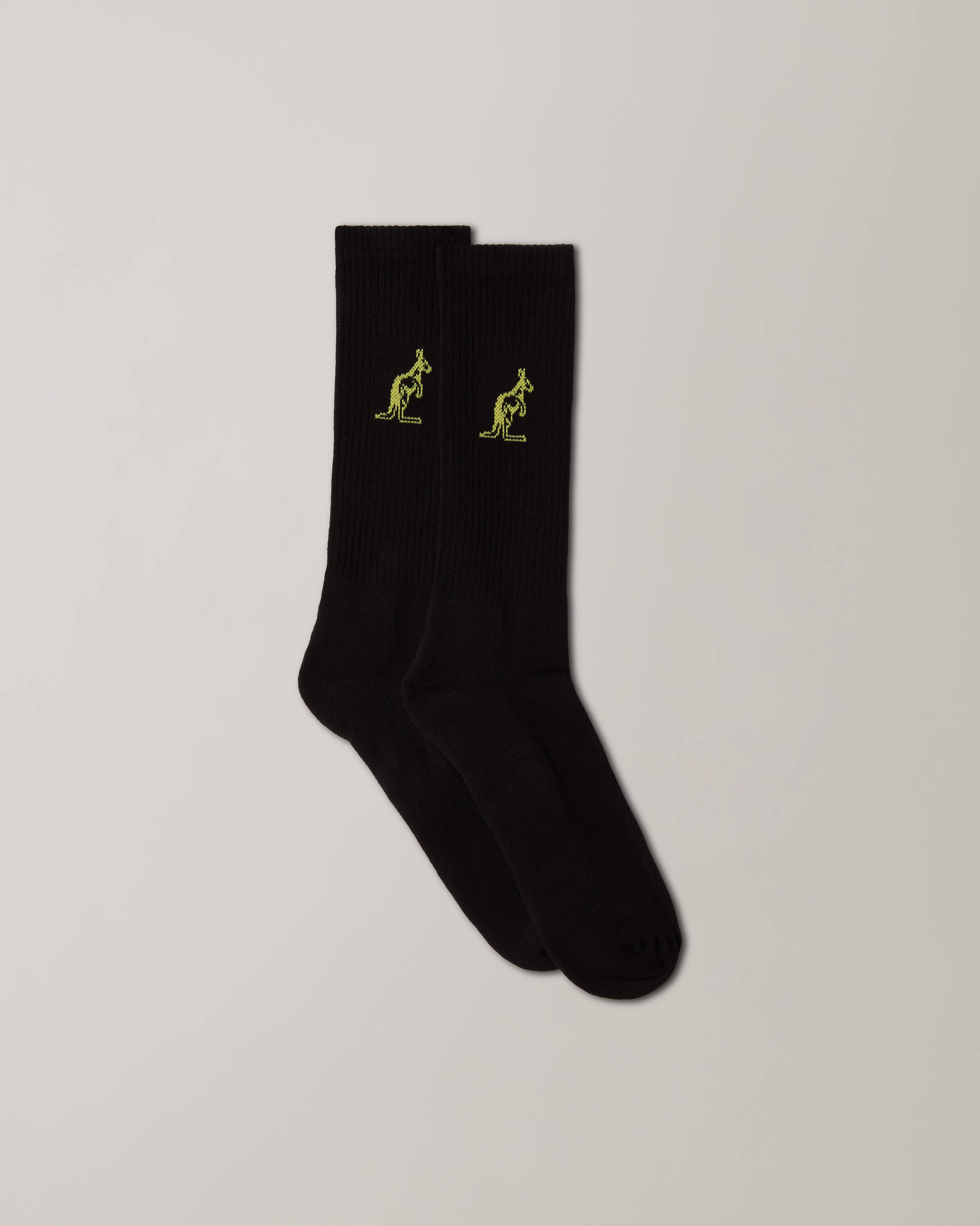 australian-essential-cotton-socks-calze-cotone-nero-giallo-vivo-tennis image 1
