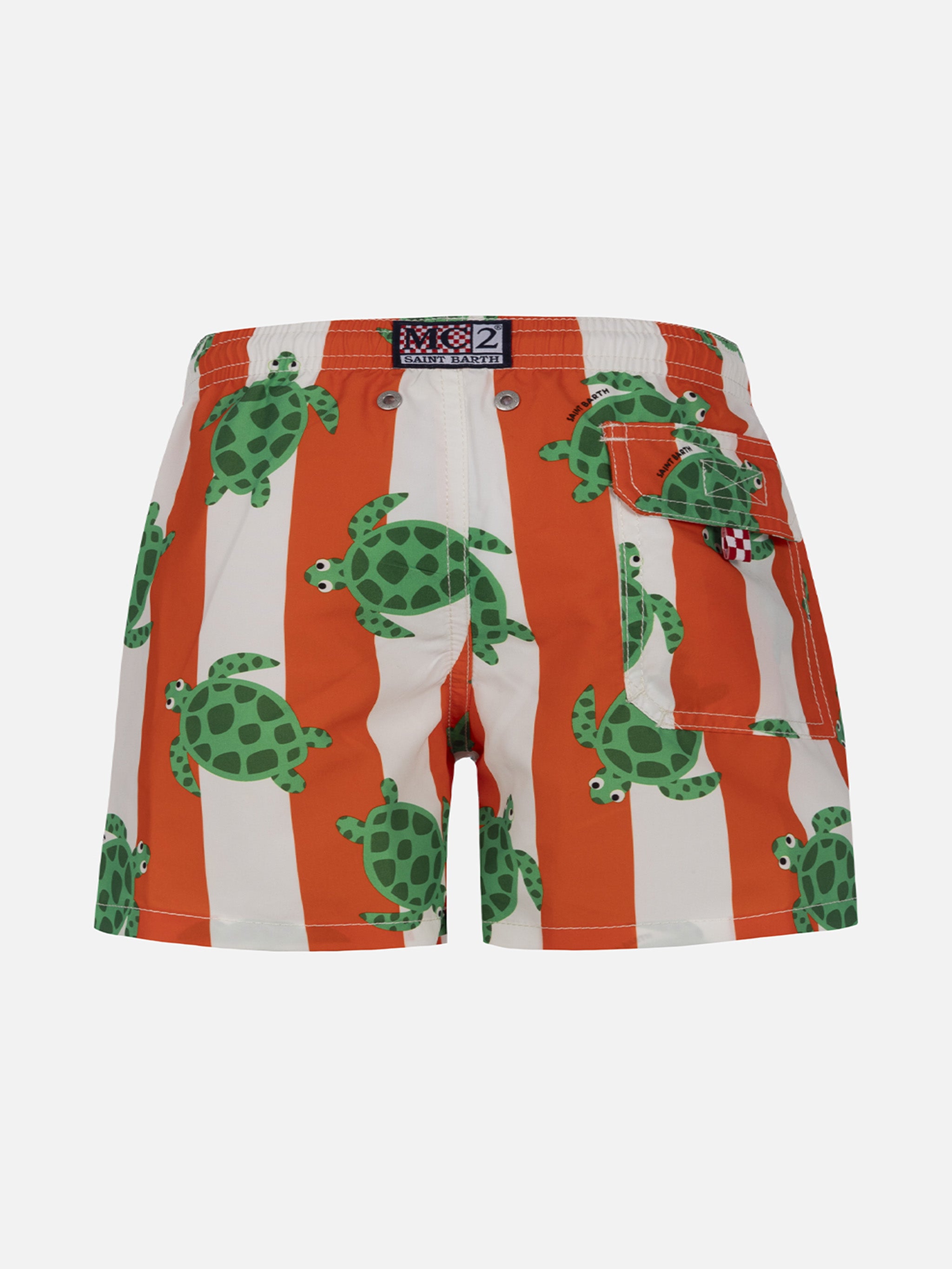 mc2-saint-barth-costume-boxer-jean-bambino-arancione-stampa-tartarughe-marine image 2