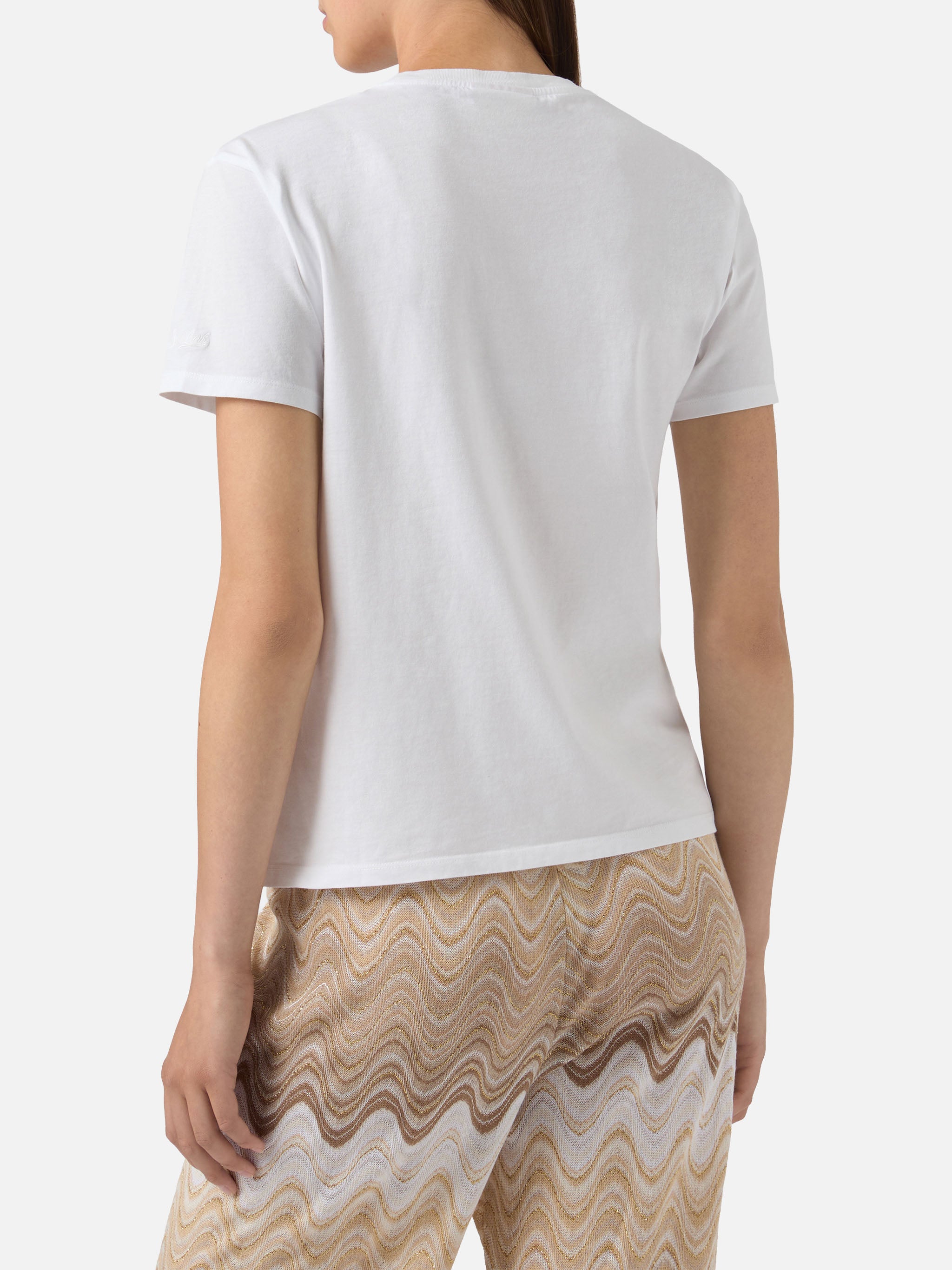 mc2-saint-barth-t-shirt-emilie-donna-bianca-gin-tonic-addicted-con-strass image 3