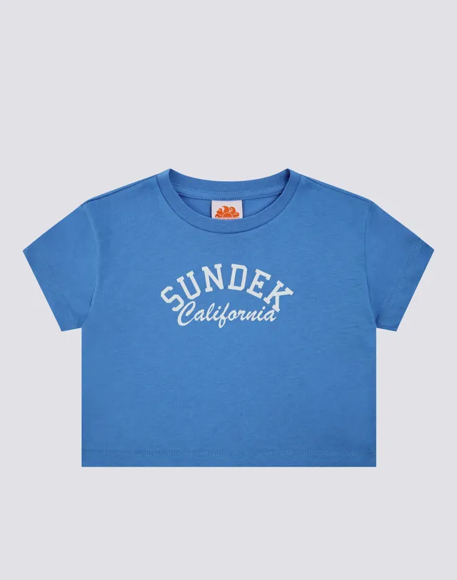 sundek-goldenwave-mini-t-shirt-crop-bambina-stile-vintage-sundek-california image 1