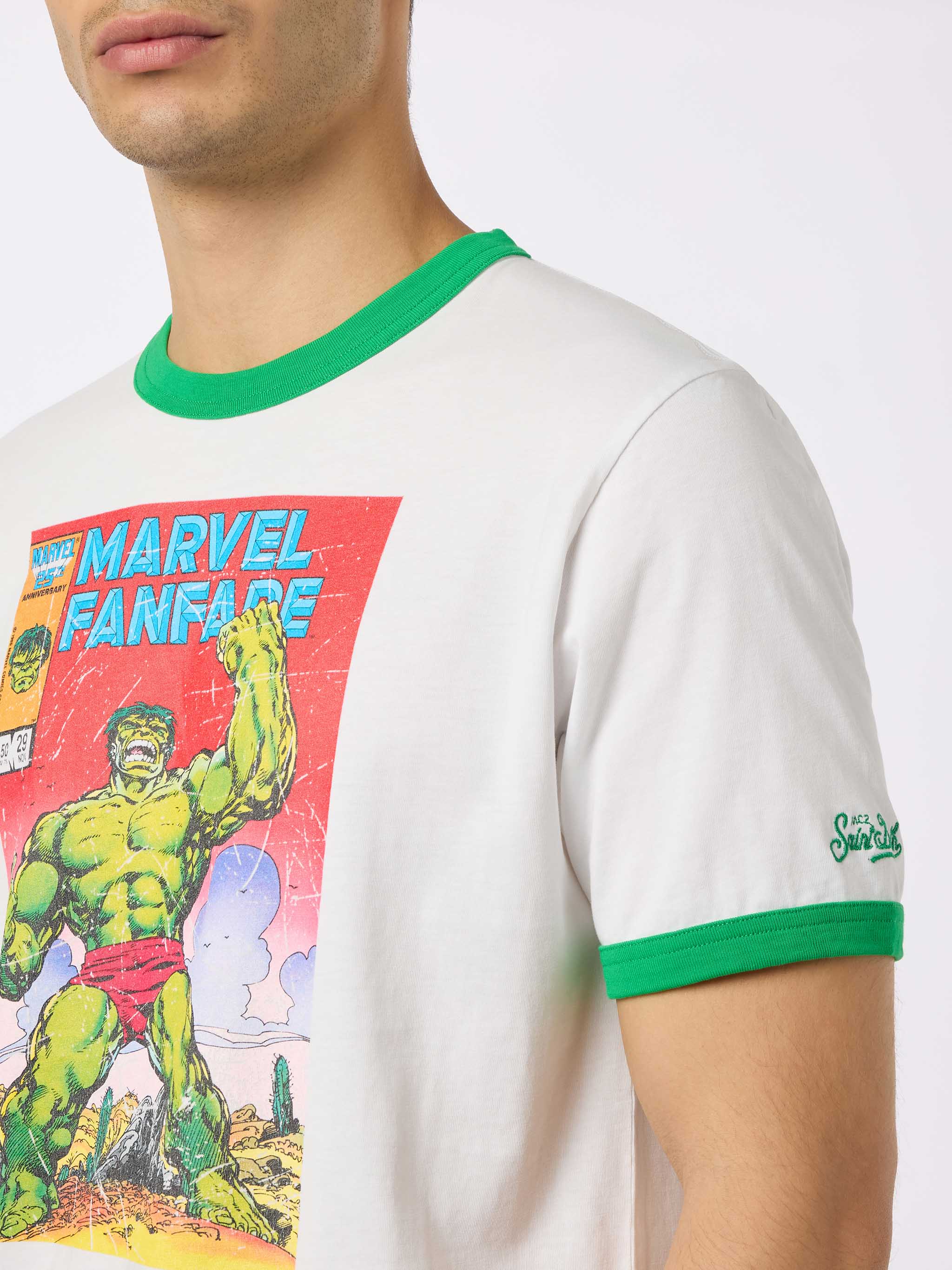 mc2-saint-barth-t-shirt-dean-special-edition-marvel-hulk-bianco-e-verde image 4