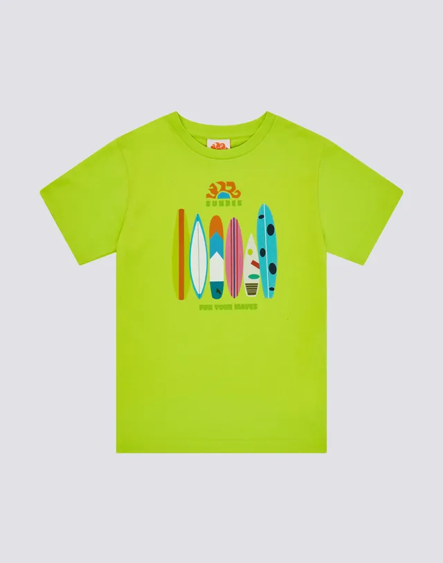 sundek-b786tej7800-t-shirt-bambino-manica-corta-stampa-rainbow-surfboard image 1