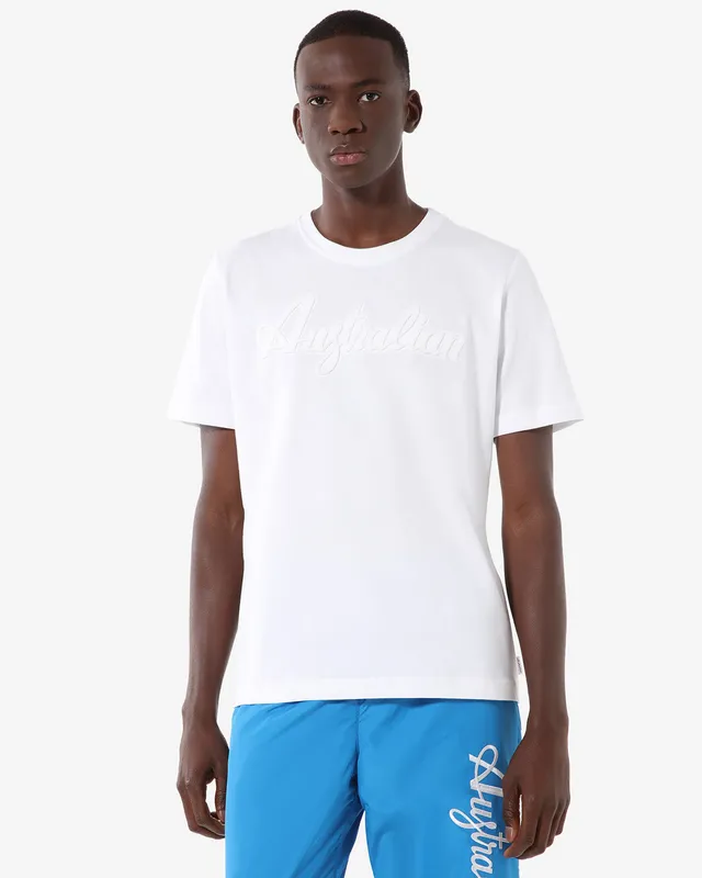 australian-3d-logo-t-shirt-sportswear-maglietta-cotone-bianca image 1