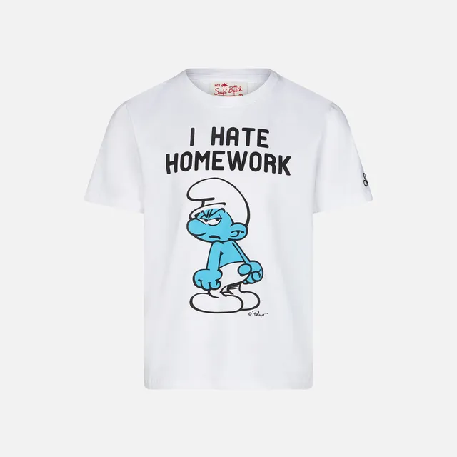 mc2-saint-barth-t-shirt-bambino-cotone-bianca-puffi-special-edition image 1