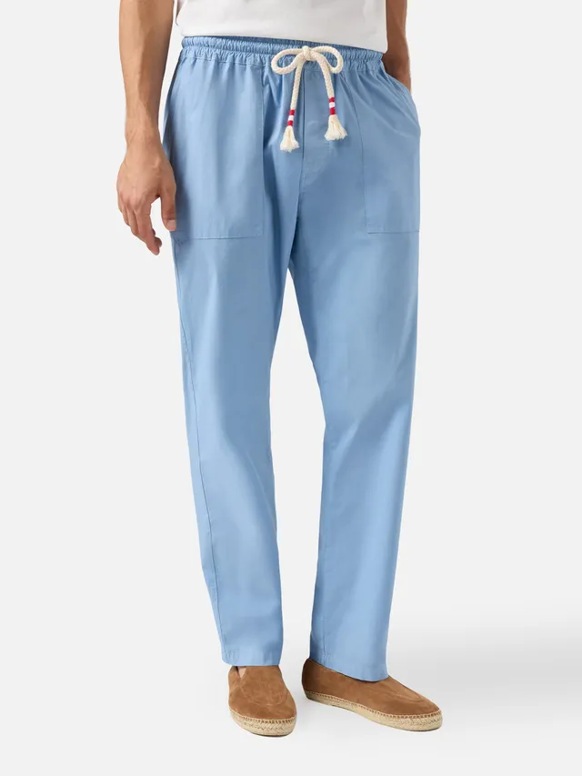 mc2-saint-barth-calais-pantaloni-uomo-cotone-azzurro-polvere-relaxed-coulisse image 1