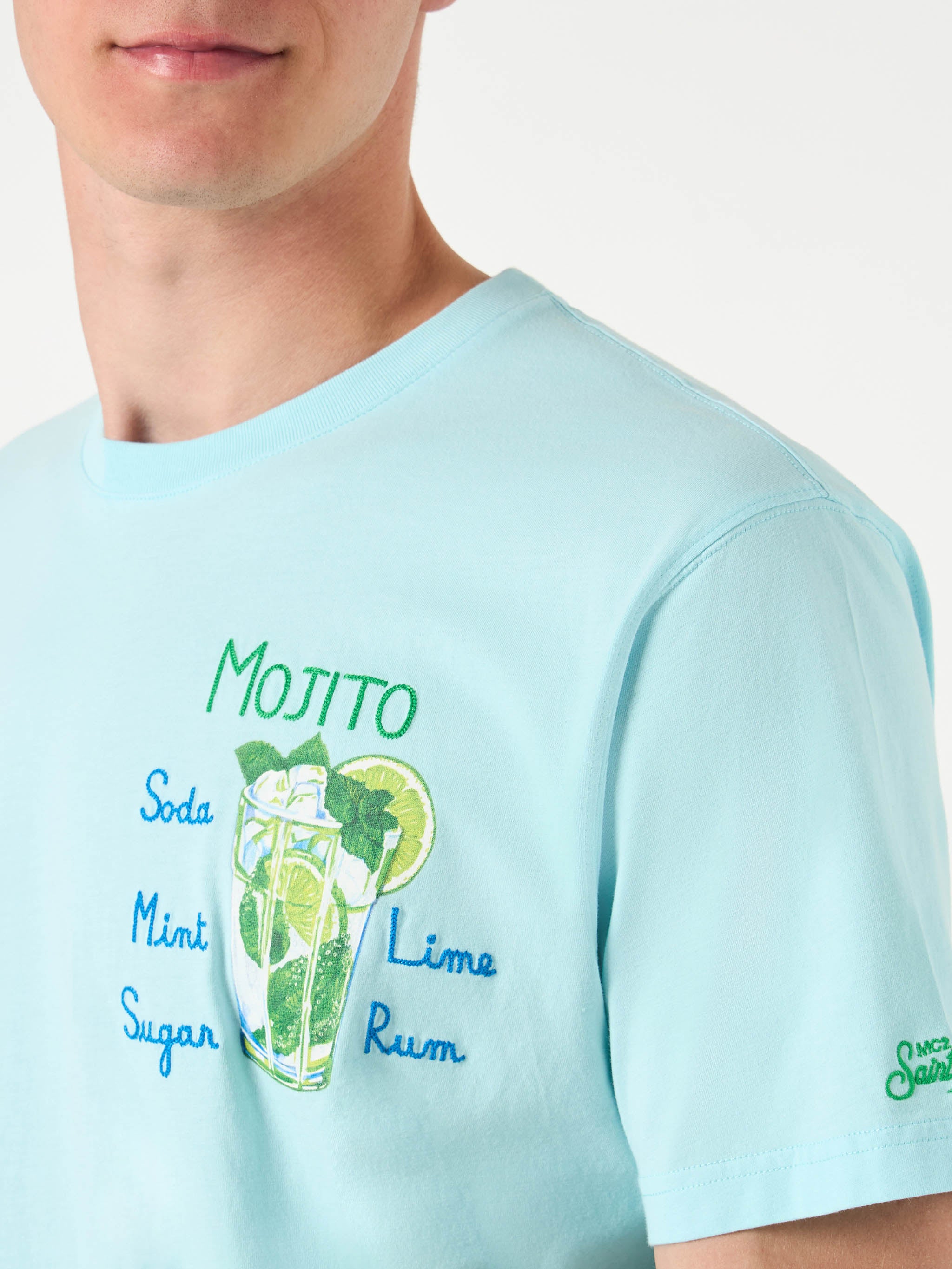mc2-saint-barth-t-shirt-mojito-ricamo-in-cotone-verde-acqua image 2
